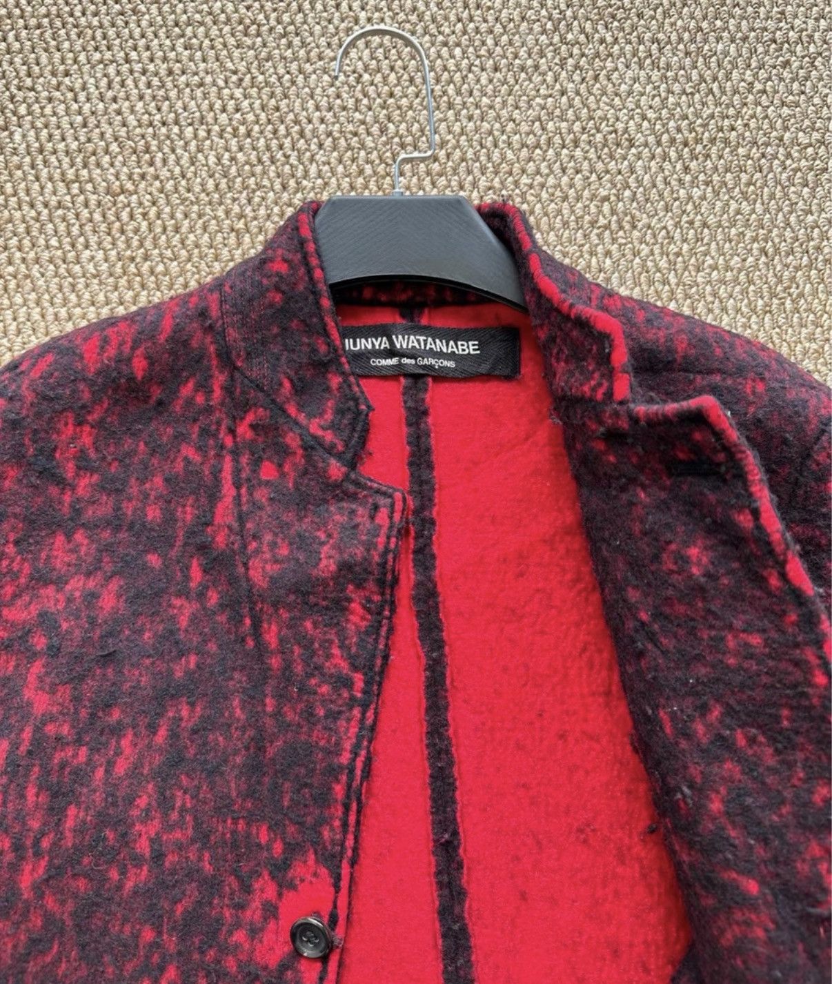 Junya Watanabe Junya Watanabe CDG Red & Black Tie-Dye Wool Jacket K23 Size US M / EU 48-50 / 2 - 4 Thumbnail