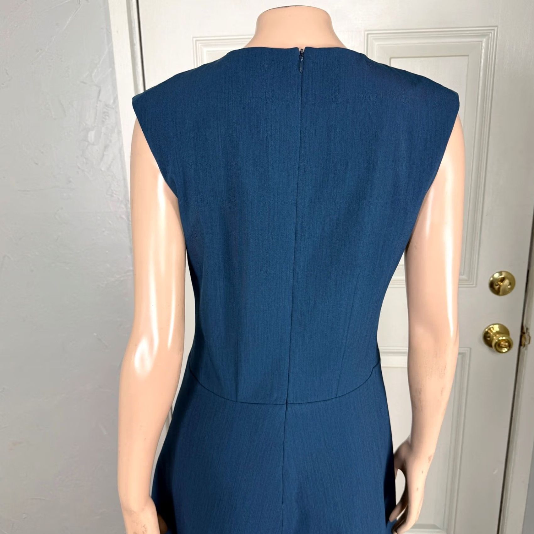 M.M.LaFleur M.M. Lafleur Dress 4 Blue Stretch Casual Polyester Crew Sleeveless Women's Q30 Size S / US 4 / IT 40 - 5 Thumbnail