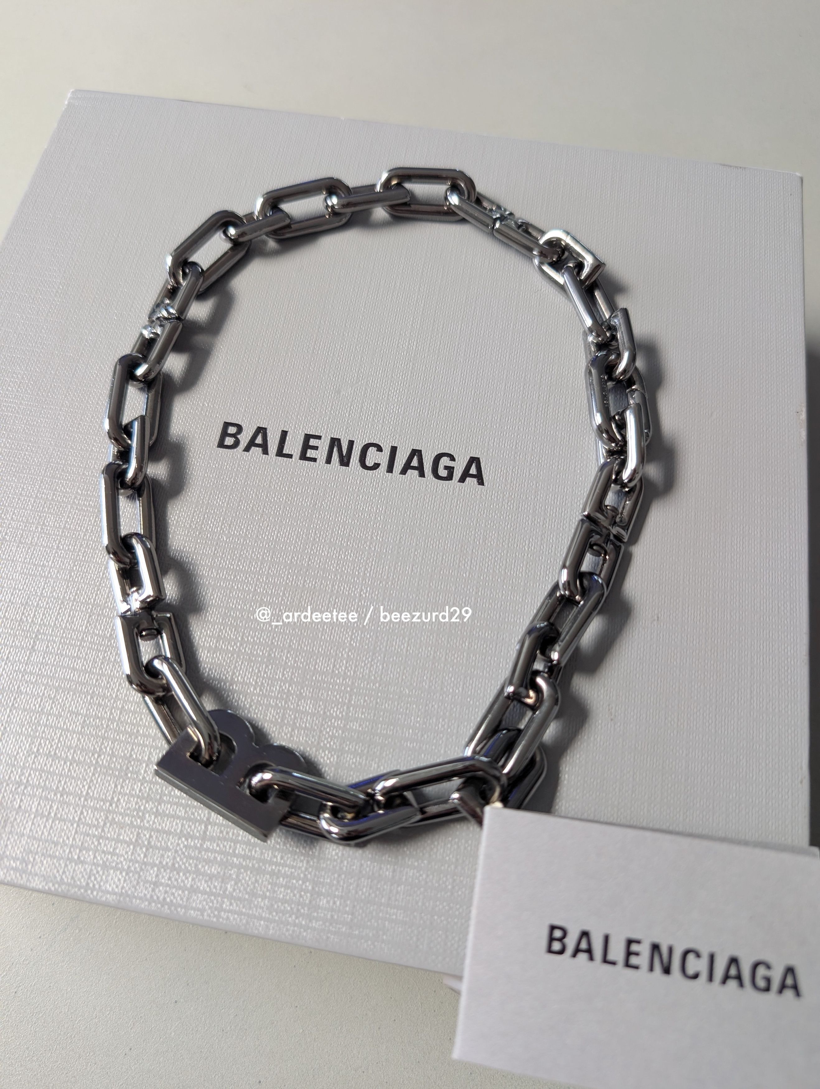 Balenciaga 💥B CHAIN THIN NECKLACE BRASS Size ONE SIZE - 1 Thumbnail