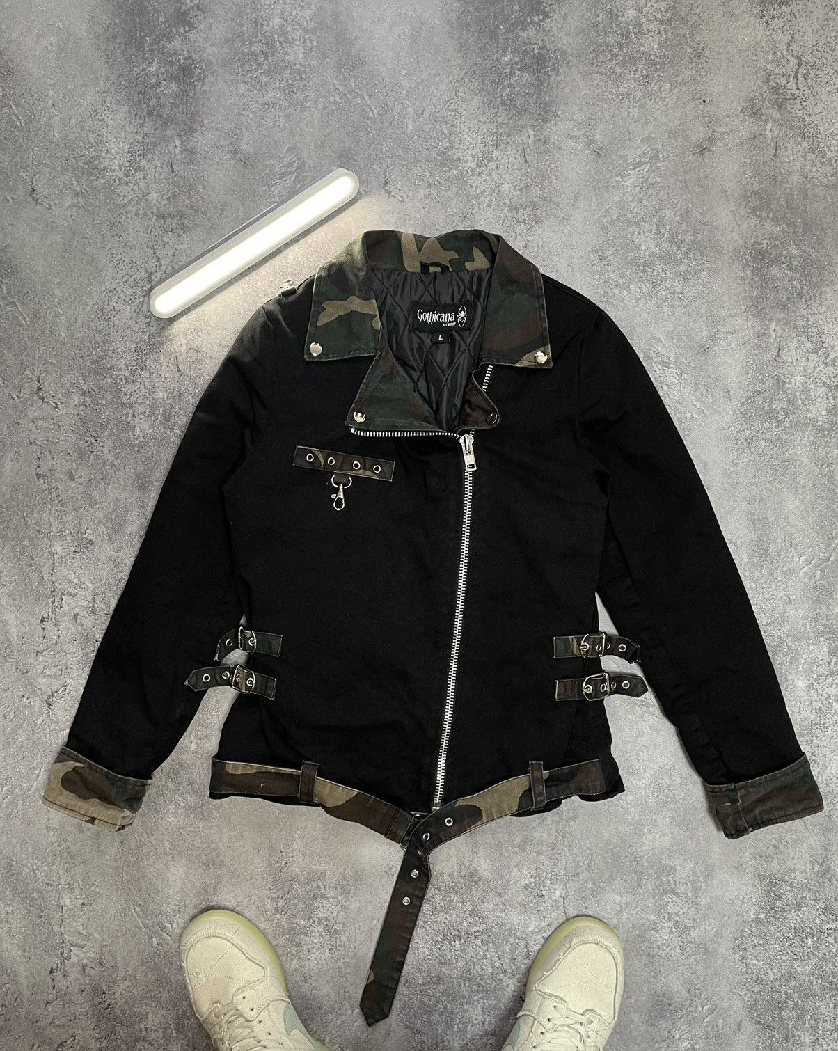 Other Japanese Vintage Crazy Washed GOTHICANA EMP Moto Zip Jacket Size US L / EU 52-54 / 3 - 1 Thumbnail