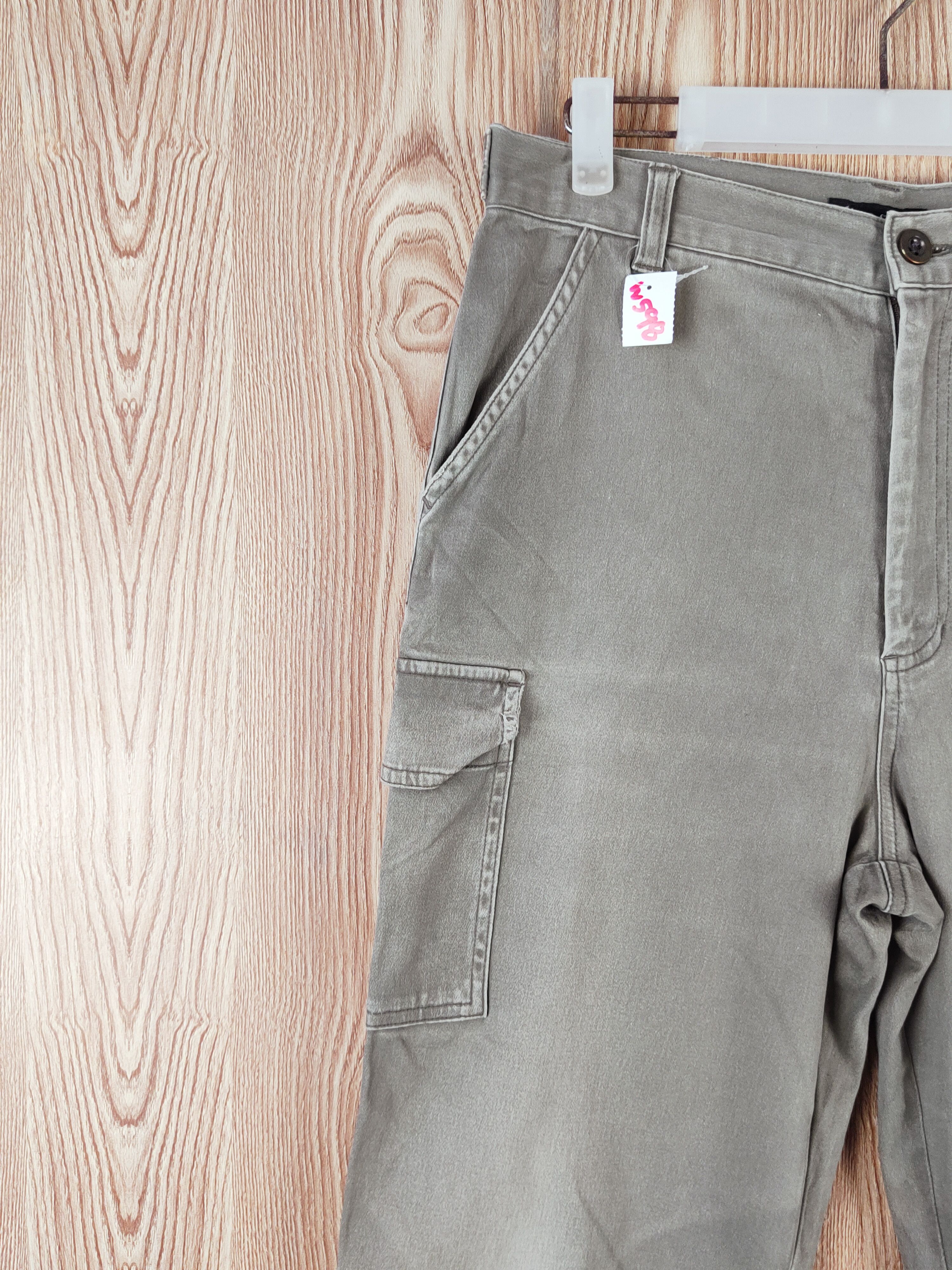 Japanese Brand Livre Claire Green Faded Multipocket Cargo Pants #W98 Size US 31 - 3 Thumbnail