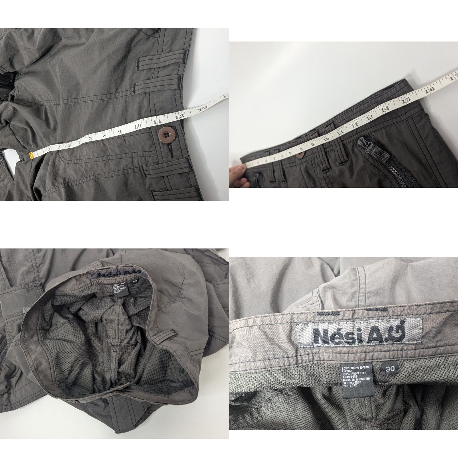 Vintage VINTAGE Nesi AG Pants Men Cargo Pocket 30 Grey Lined Relaxed 90s Grunge Punk Outdoor Nylon Tapered Street Skater Workwear Casual Mens Size US 33 - 8 Thumbnail