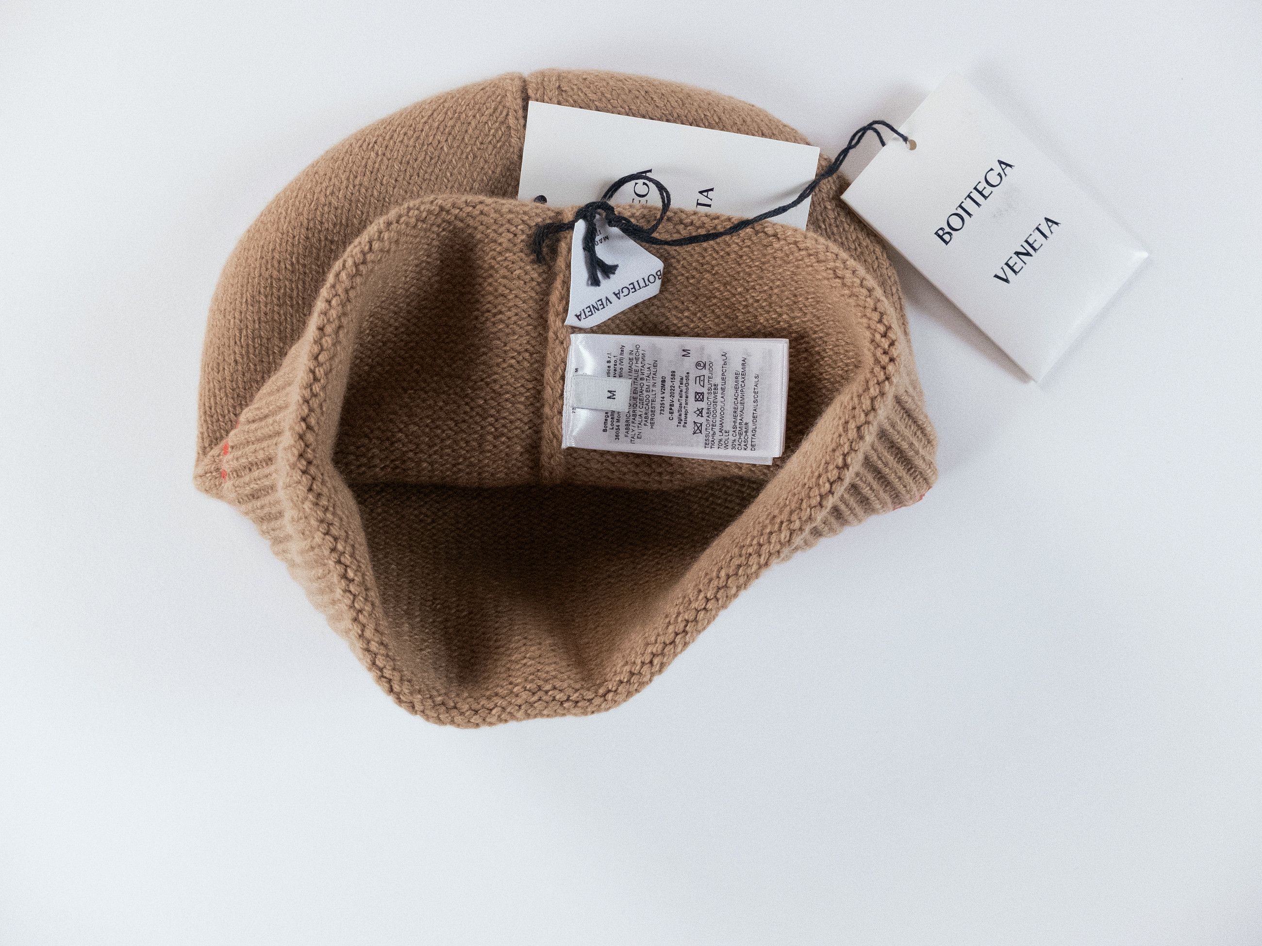 Bottega Veneta BOTTEGA VENETA camel color wool cashmere beanie hat Medium q Size ONE SIZE - 3 Thumbnail