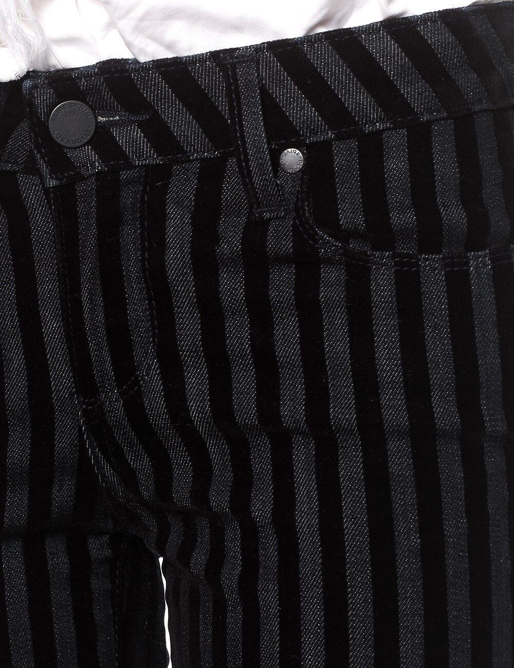 Paige Paige Velvet Stripe Verdugo Skinny Jeans Black ( 25 ) Size 25" / US 0 / IT 36 - 8 Thumbnail