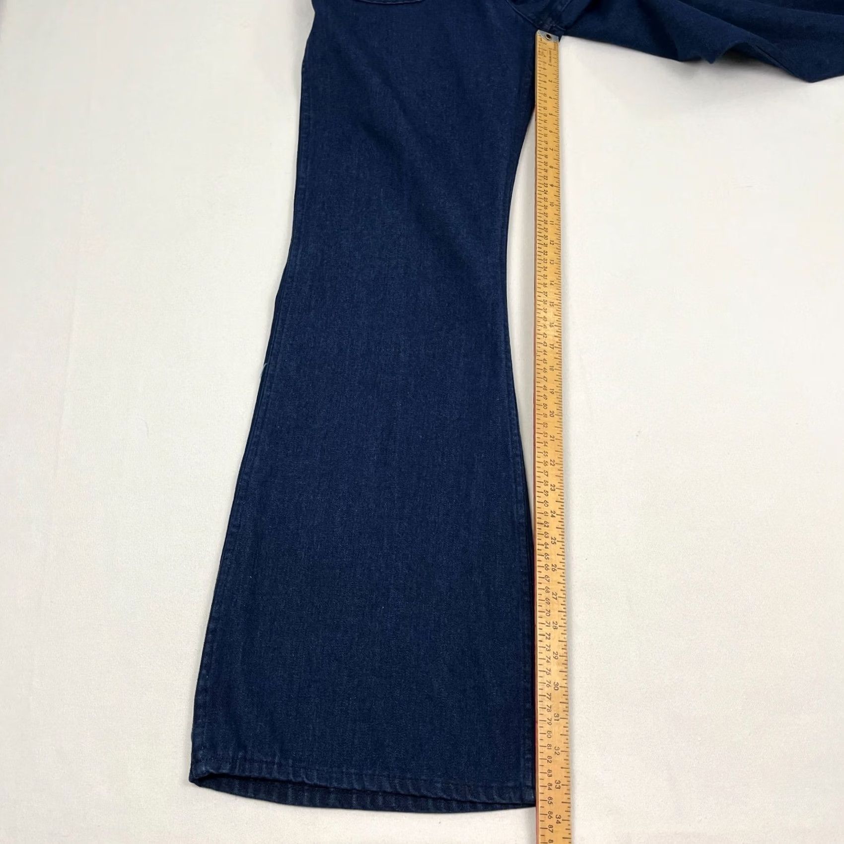 Bell VINTAGE Navdungarees Jeans Mens 32x34 Denim Utility Flared Bell 80s Navy Blue Size US 32 / EU 48 - 5 Thumbnail