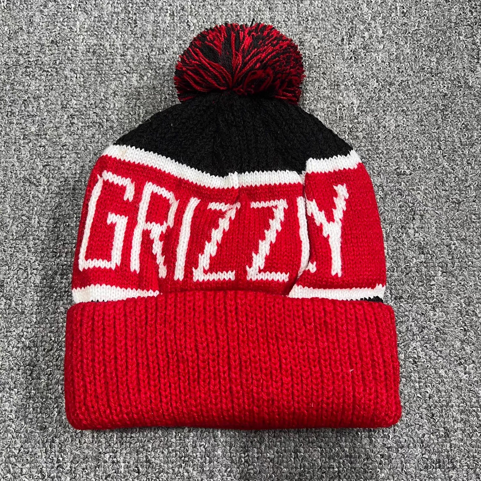 Grizzly Griptape Grizzly Griptape bear embroidered knit pom beanie Q7 Size ONE SIZE - 4 Thumbnail