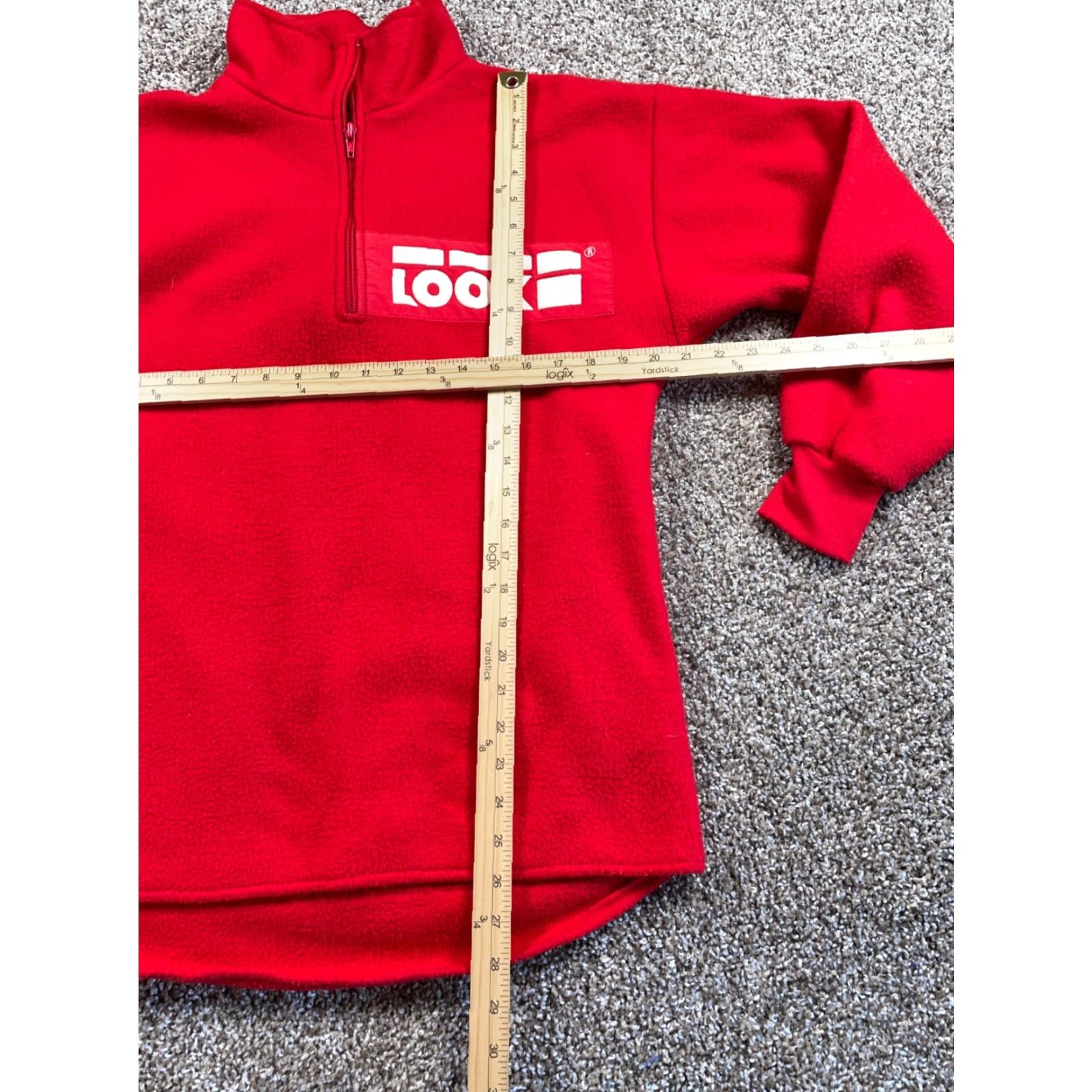Vintage VTG Look 1/4 Zip Fleece Pullover Jacket Adult Medium Red Pockets 90s Retro Hipster Casual Mens Shirt Size US M / EU 48-50 / 2 - 5 Thumbnail