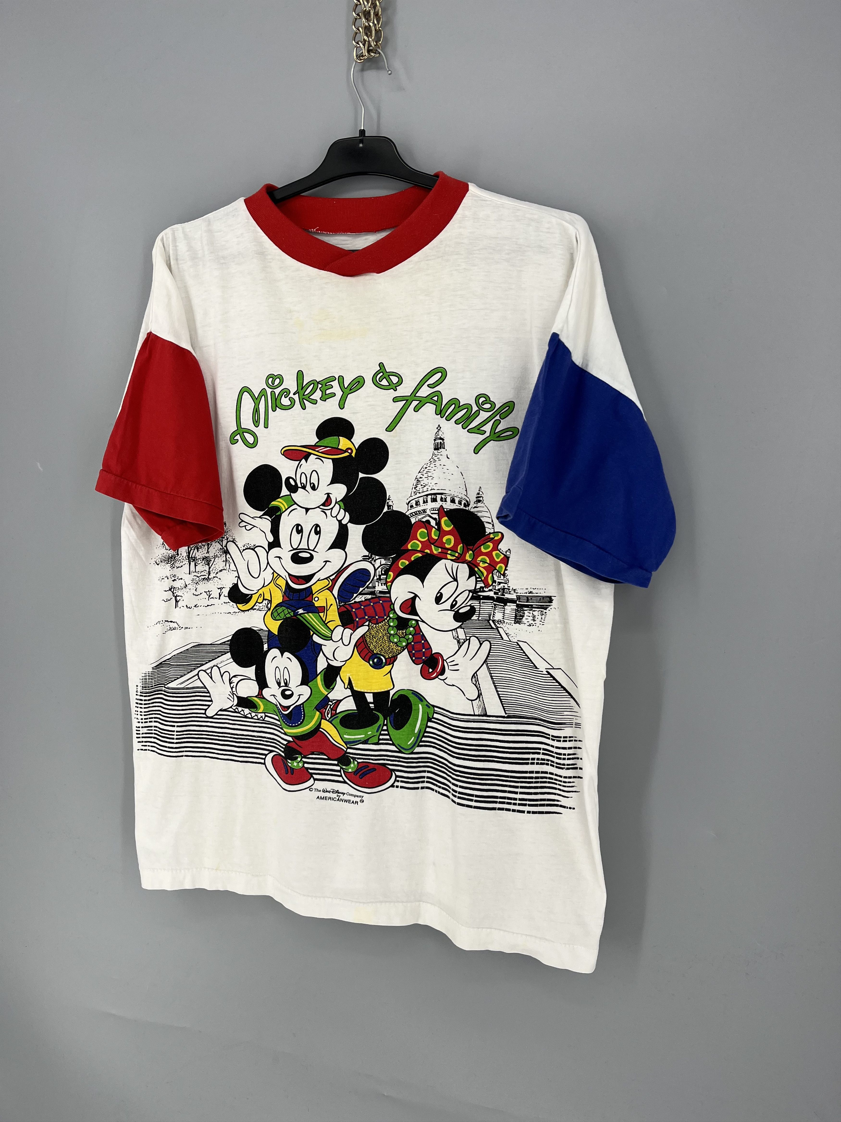 Disney VTG Disney Mickey & Family Colorblock T-Shirt Americanwear Size US XL / EU 56 / 4 - 3 Thumbnail