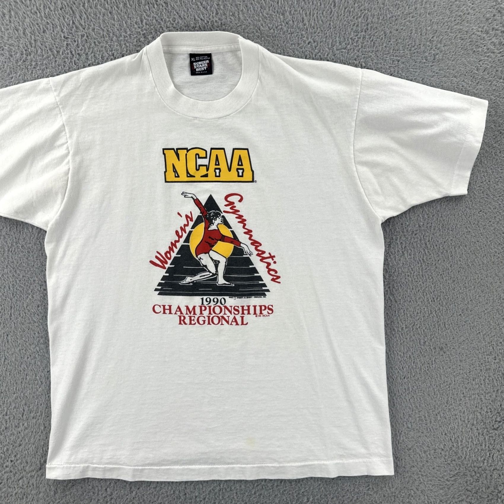 Vintage VINTAGE Screen Stars XL White Single Stitch USA Made 1990 NCAA Women’s Gymnastics Shirt Mens Size XL / US 12-14 / IT 48-50 - 2 Thumbnail