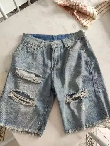 Jean Ripped Denim Shorts for Men Summer Size US 32 / EU 48 - 2 Thumbnail