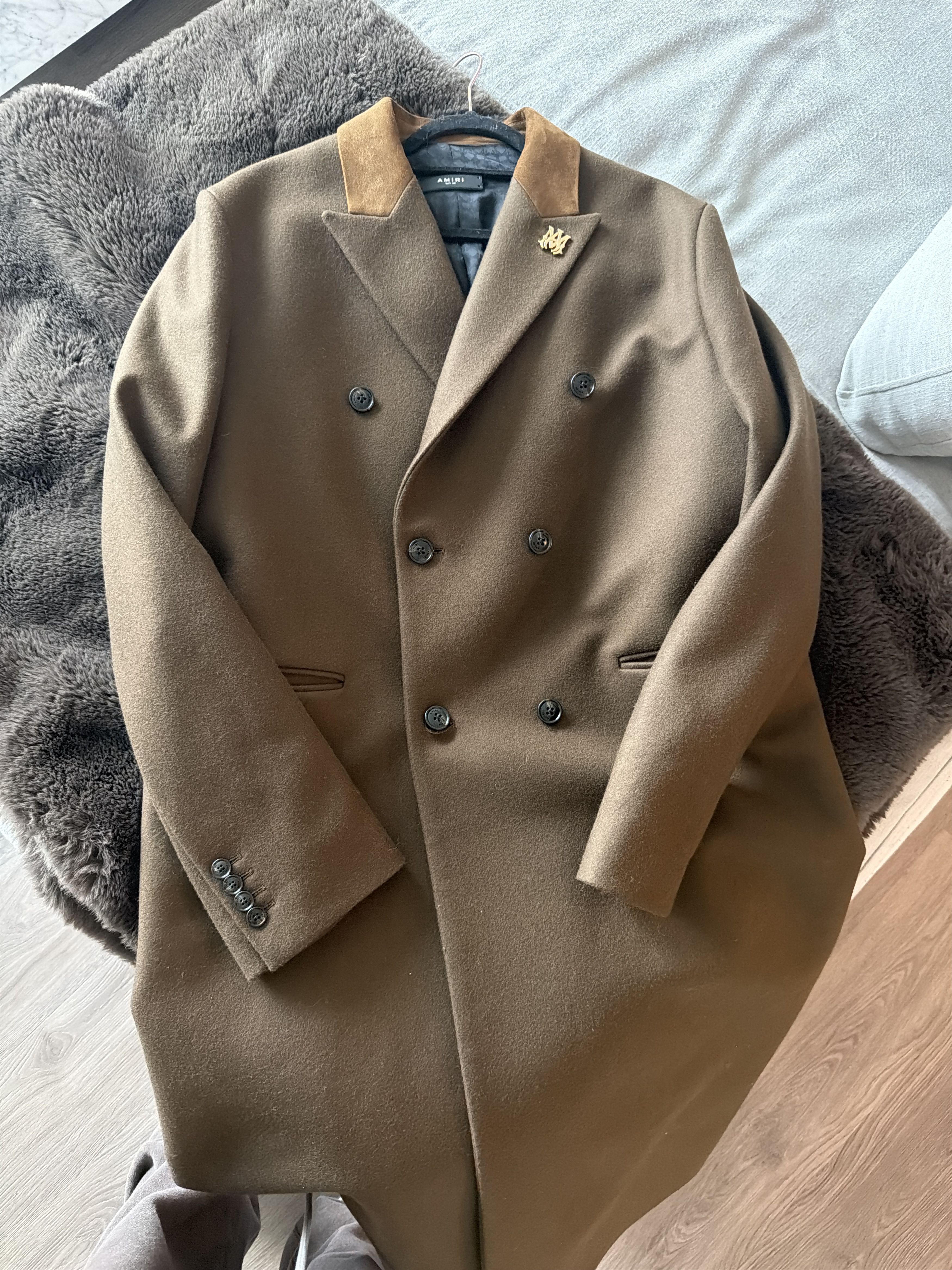 Amiri AMIRI Double-Breasted Brown Wool Coat — Size 52 — Sold Out Size US L / EU 52-54 / 3 - 10 Thumbnail