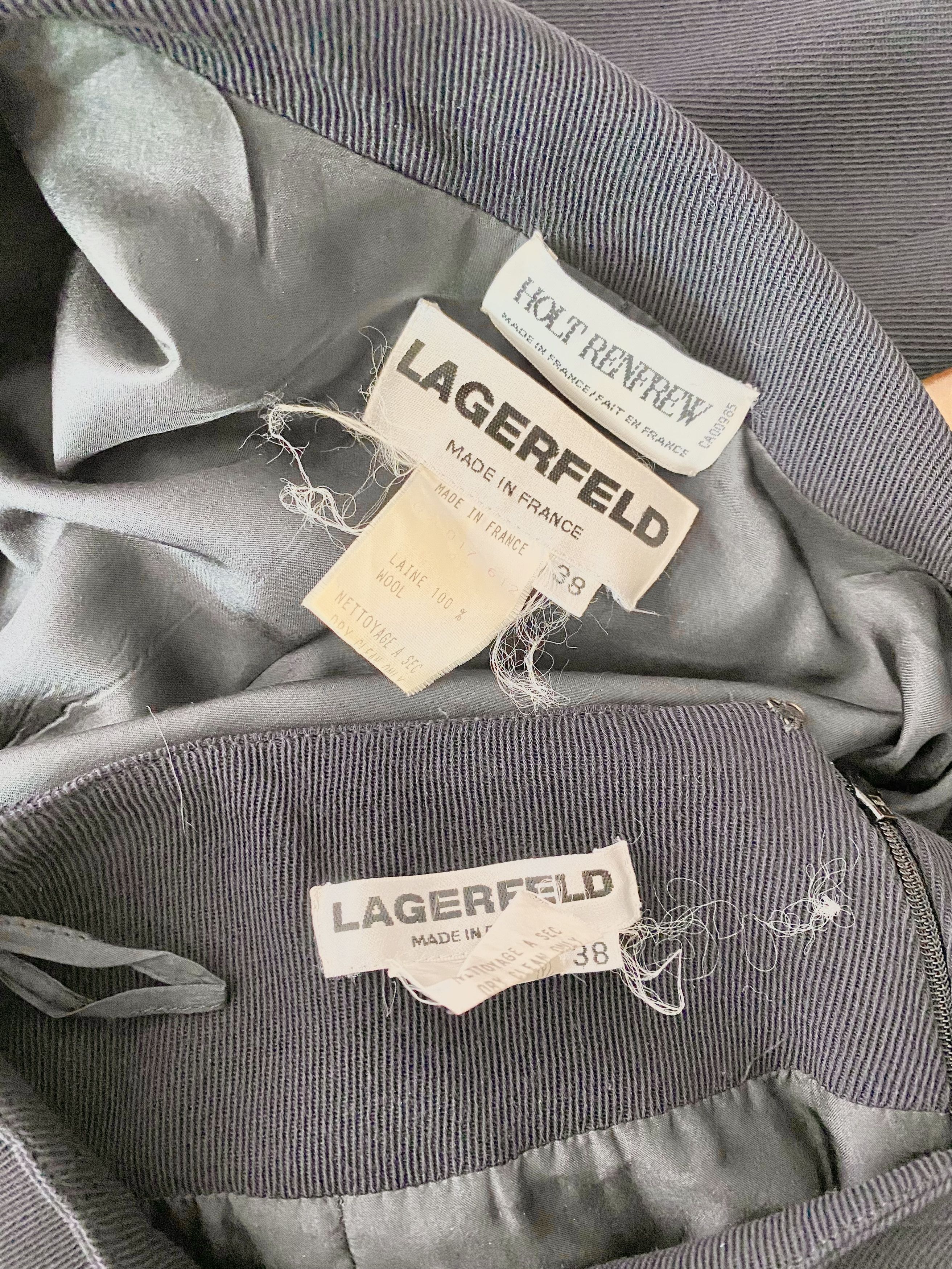 Karl Lagerfeld Karl Lagerfield x Hot Renfrew - Black Skirt Suit Set Size XS / US 0-2 / IT 36-38 - 8 Thumbnail