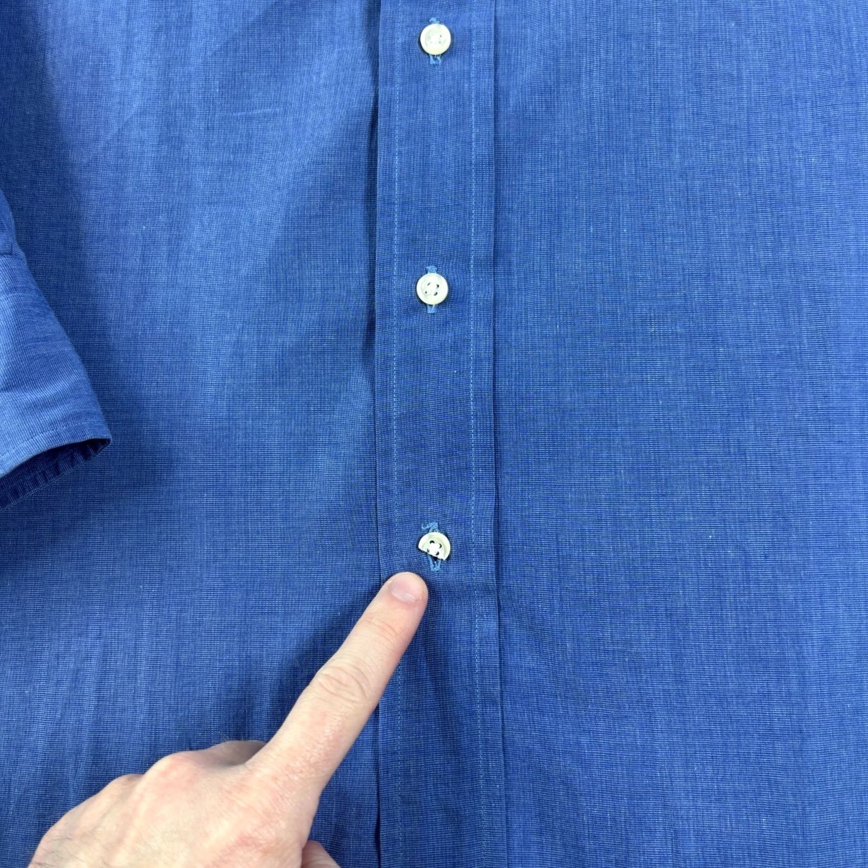 Vintage Gitman Bros Shirt Mens 17.5 Blue Button-Up Long Sleeve Dress Shirt Casual Formal Size 48R - 2 Thumbnail