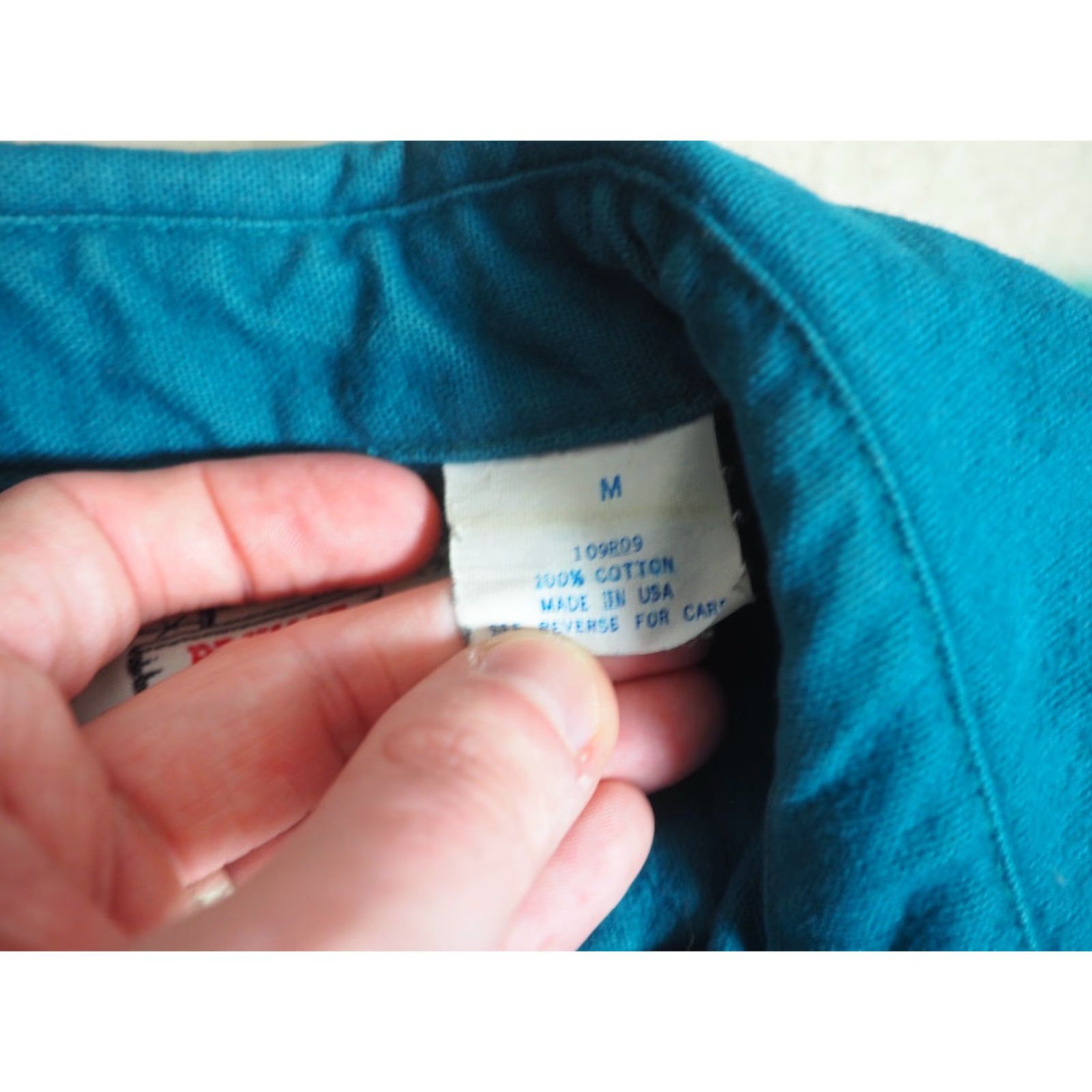 Altea VINTAGE 70s Private Property Shirt Teal Blue Chamois Cloth Pocket USA Mens M Long Sleeve Button-Front Cotton Grunge Casual Decade 1970s US Size US M / EU 48-50 / 2 - 7 Thumbnail