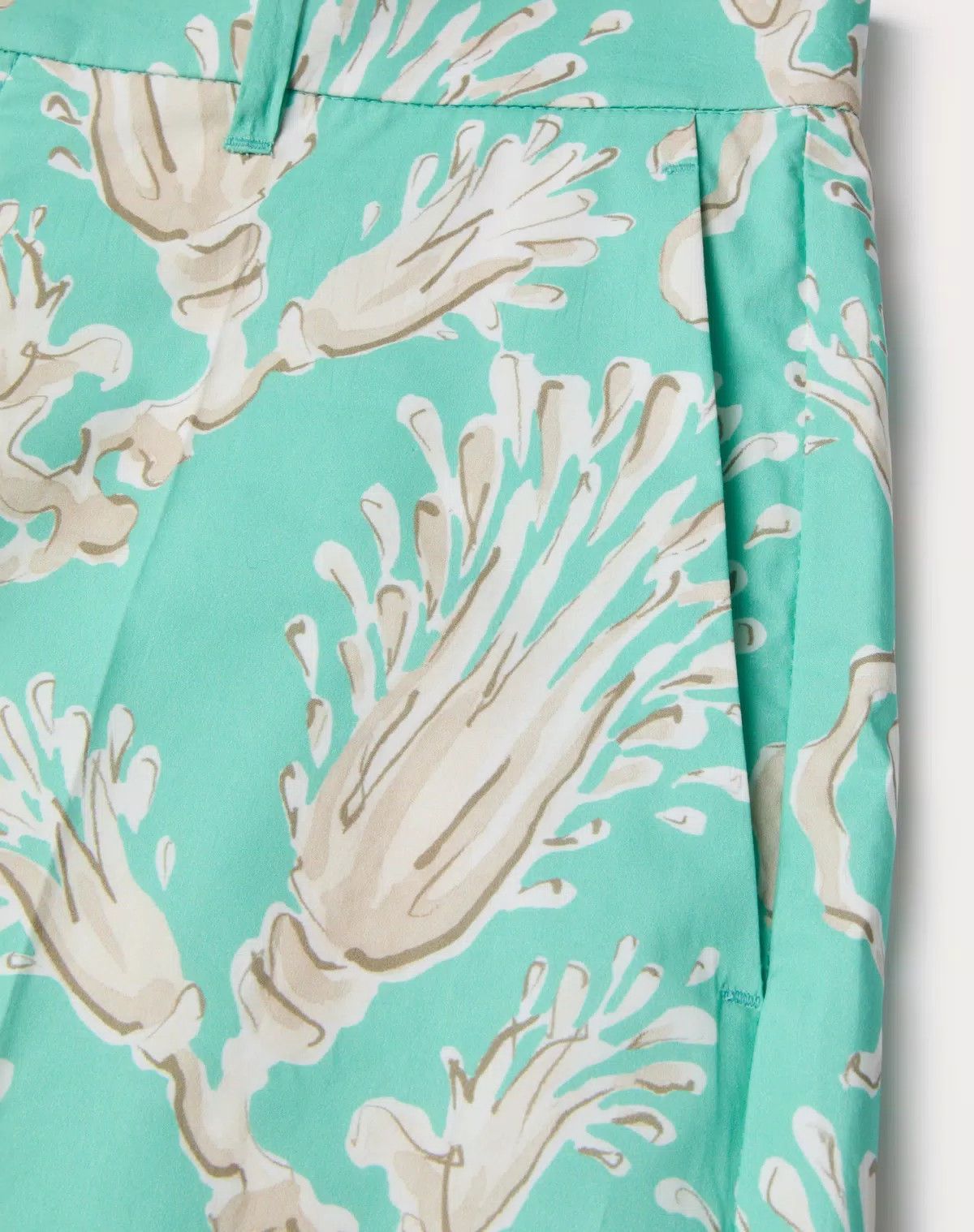 Valentino oc11z0725 Cotton Poplin Bermuda Shorts in Beige/Turquoise Size US 34 / EU 50 - 5 Thumbnail