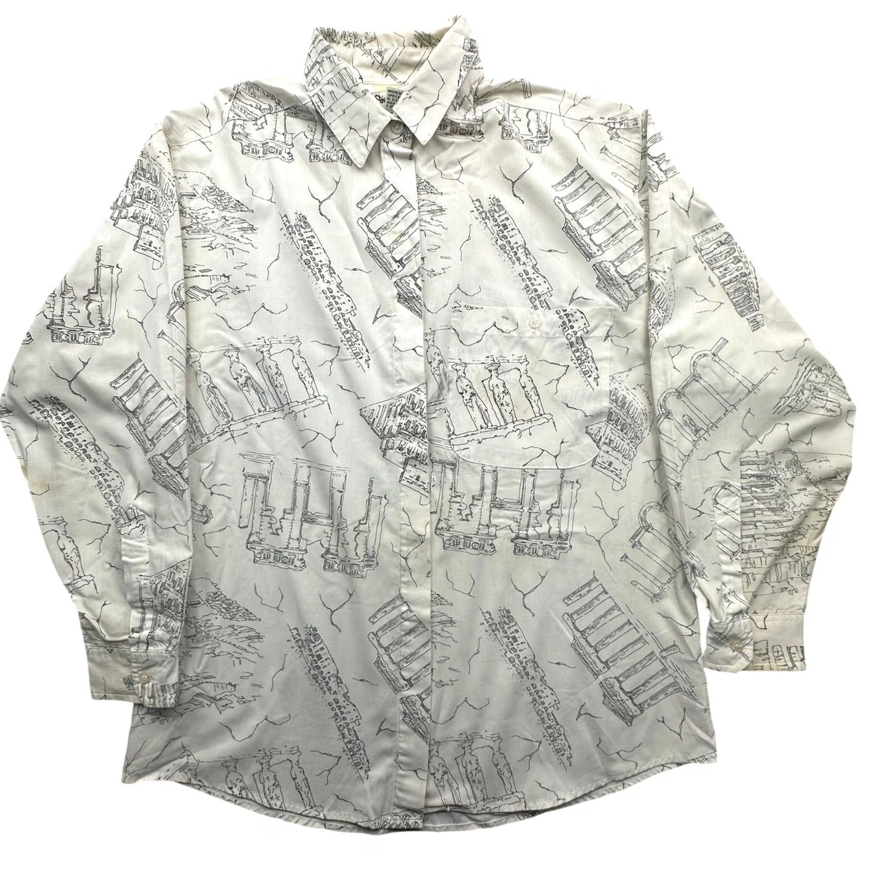 Diane von Furstenberg Diane von Furstenberg Button Up Shirt Top Womens M All Over Print Graphic White Black Shirt Button-Up Long Sleeve Casual Travel Size M / US 6-8 / IT 42-44 - 2 Thumbnail