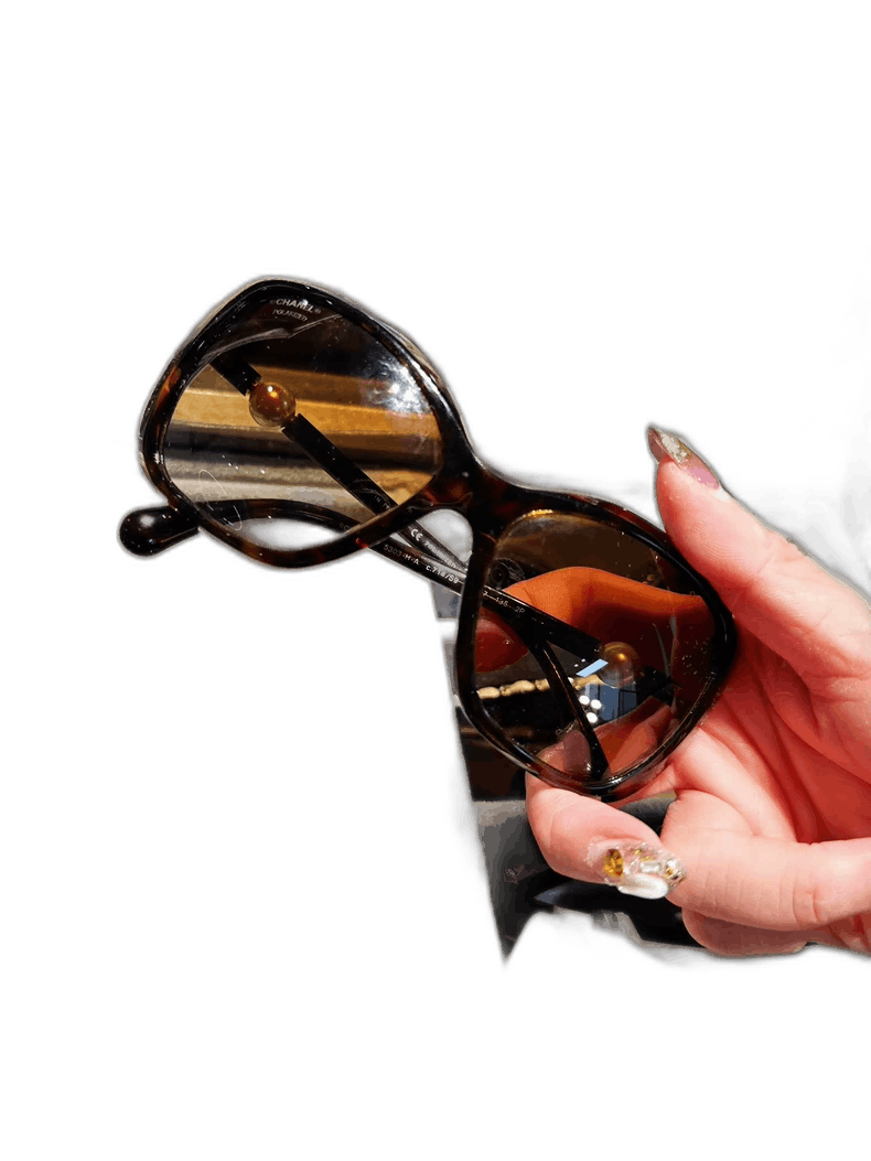 Chanel Chanel Tortoiseshell Sunglasses with Pearl Legs Size ONE SIZE - 1 Thumbnail