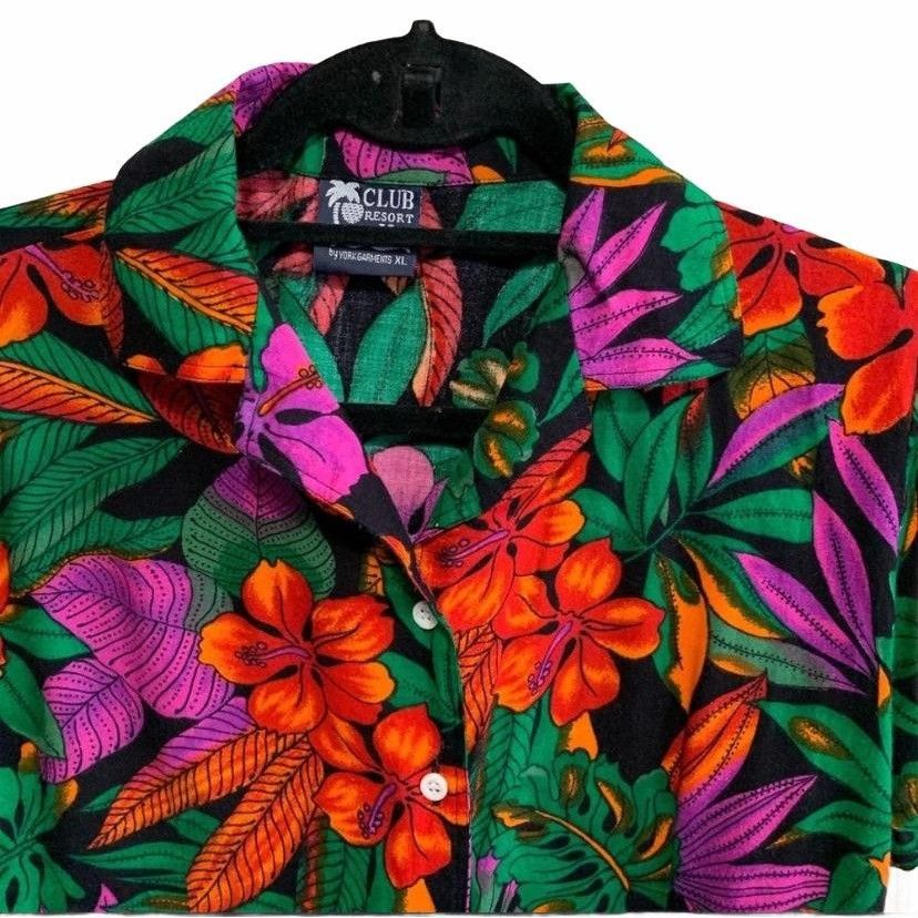 Vintage Vintage Bold Novelty Tropical Floral Botanical Top XL Size XL / US 12-14 / IT 48-50 - 5 Thumbnail