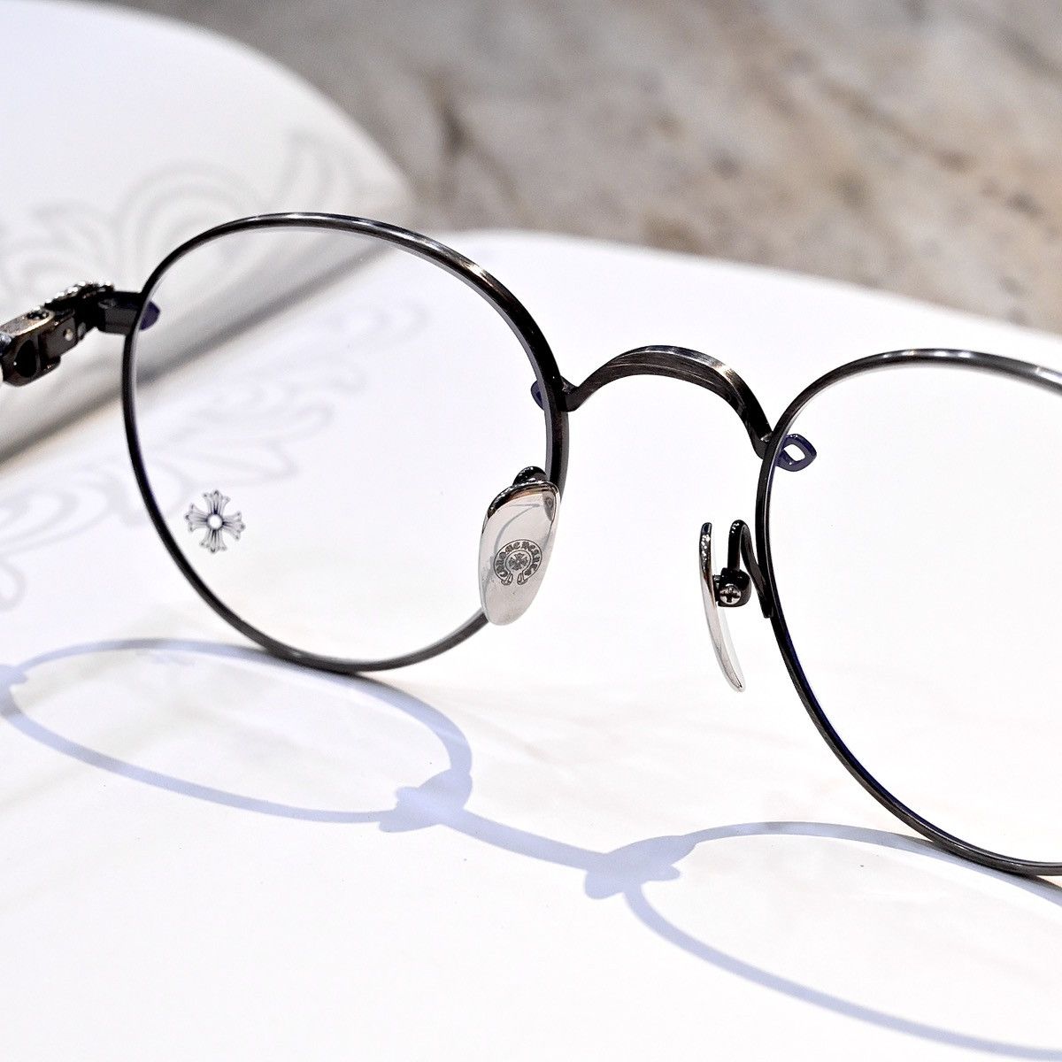 Chrome Hearts CHROME HEARTS BUBBA-A ANTIQUE SILVER- BLACK PLASTIC GLASSES Size ONE SIZE - 4 Thumbnail