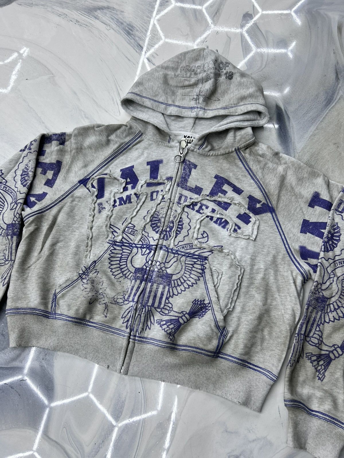 Vale Vale Army Zip Up Hoodie Grey Blue Size M Size US M / EU 48-50 / 2 - 4 Thumbnail