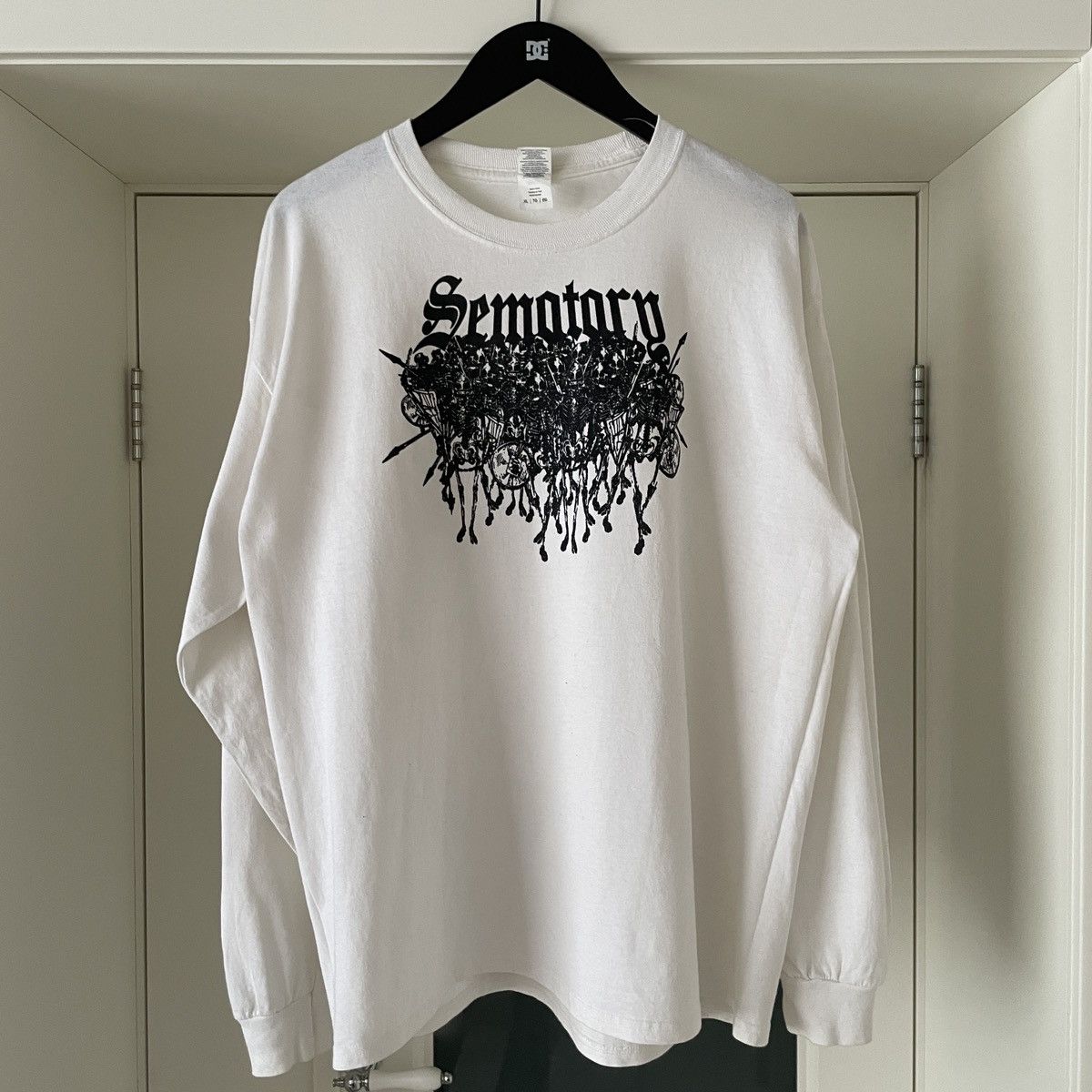 image of Drain Gang x Haunted Mound Owned By Ghost Mountain Sematary Skellingtons Long Sleeve in White (Size