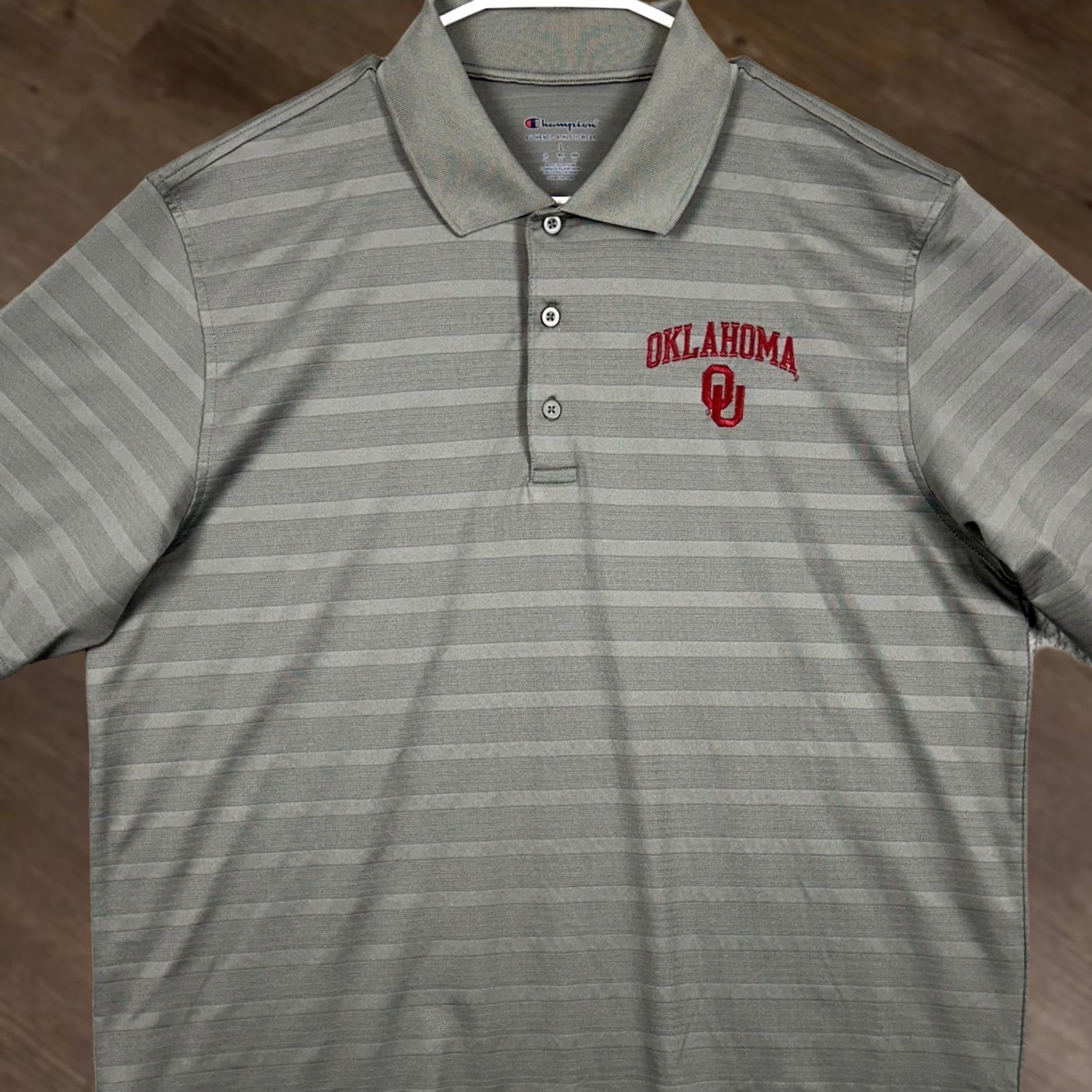Champion VINTAGE Oklahoma Sooners Shirt Golf Polo Mens Large Gray Rugby Stretch Casual Champion Size US L / EU 52-54 / 3 - 1 Thumbnail