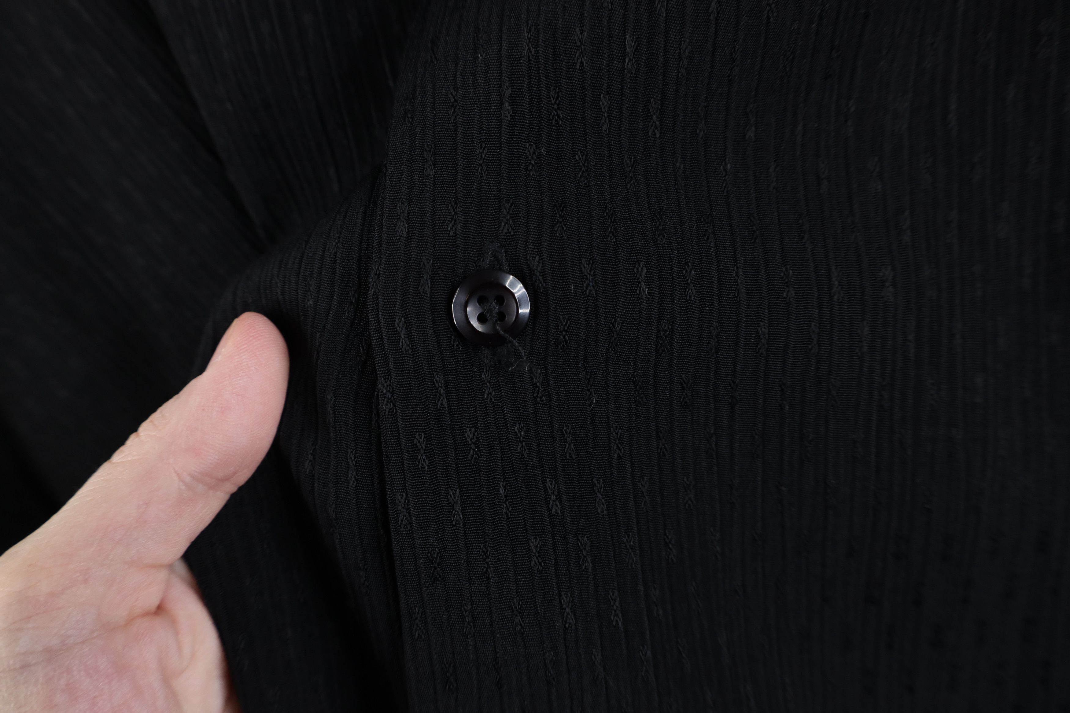Vintage Vintage 90s Rockabilly Knit Camp Collar Button Shirt Black Size US XXL / EU 58 / 5 - 4 Thumbnail