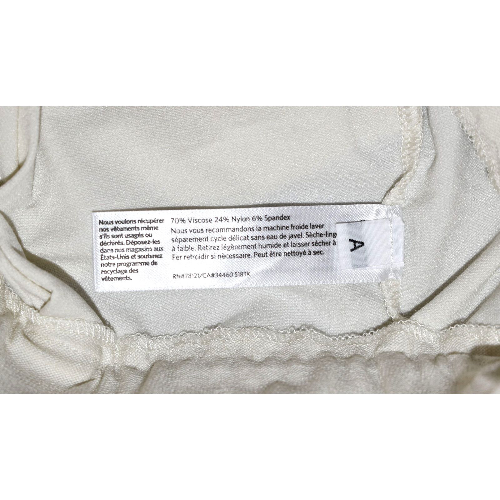 Eileen Fisher EILEEN FISHER Cream Viscose Elastic Waistband Pants Sz S Size 30" / US 8 / IT 44 - 5 Thumbnail