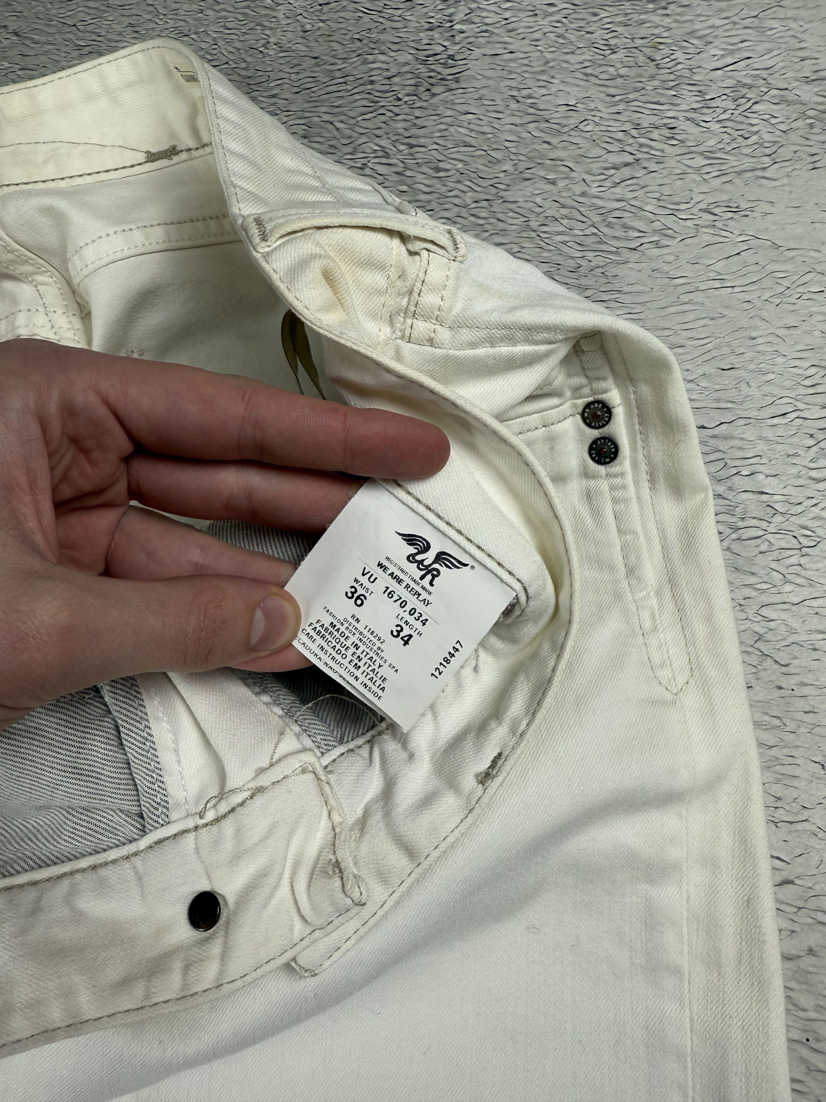 Replay Replay Carmelo Jeans White Back Logo Made In Italy Straigth Size US 36 / EU 52 - 9 Thumbnail