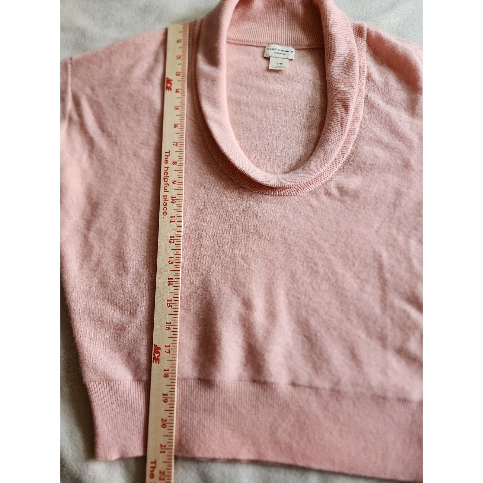 Club Monaco Club Monaco 100% Cashmere Powder Pink Sweater XS Cropped Size XS / US 0-2 / IT 36-38 - 7 Thumbnail