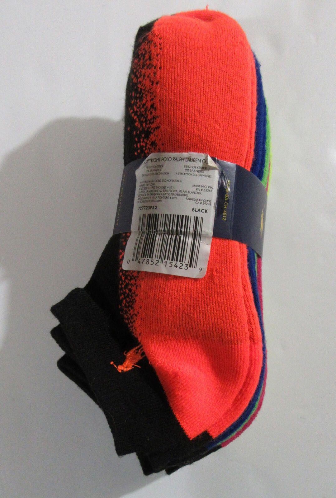 Polo Ralph Lauren Polo Ralph Lauren Low Cut Socks Black Multicolor 6 pack NWT Size ONE SIZE - 1 Thumbnail