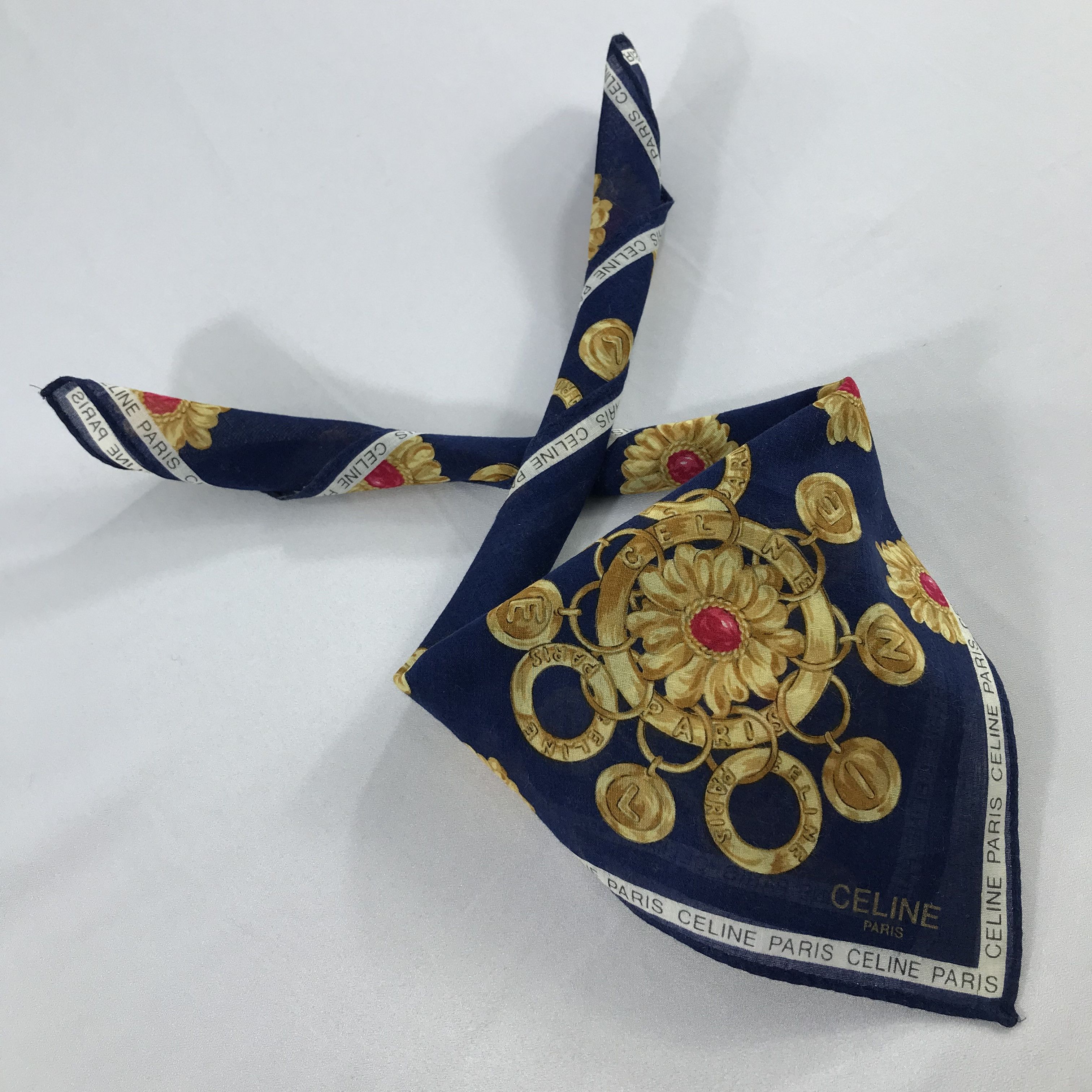 Celine × Vintage Celine Bandana / Handkerchief / Neckerchief - S2379 Size ONE SIZE - 4 Thumbnail