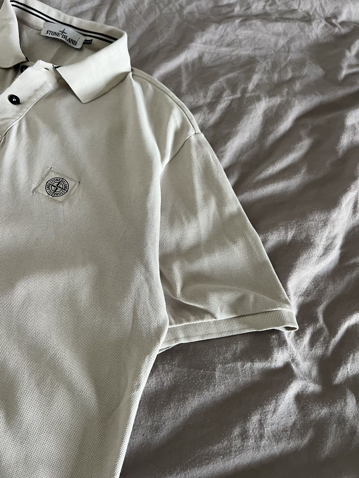Stone Island Stone Island Polo T-shirt Vintage Rare Beige Size US XL / EU 56 / 4 - 15 Thumbnail