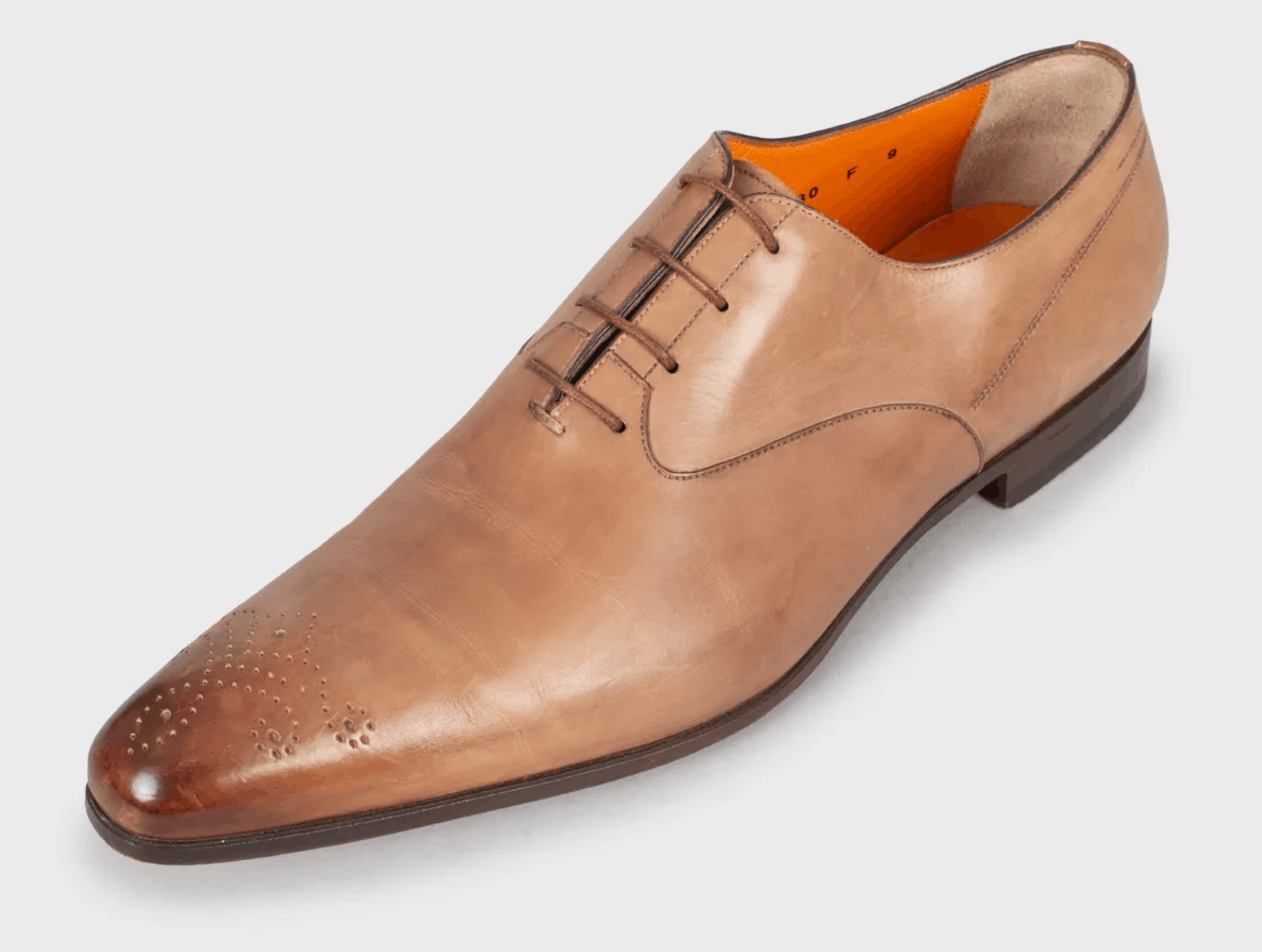 Santoni Santoni Men’s Brown Leather Oxford Brogue Shoes Size US 10 / EU 43 - 3 Thumbnail