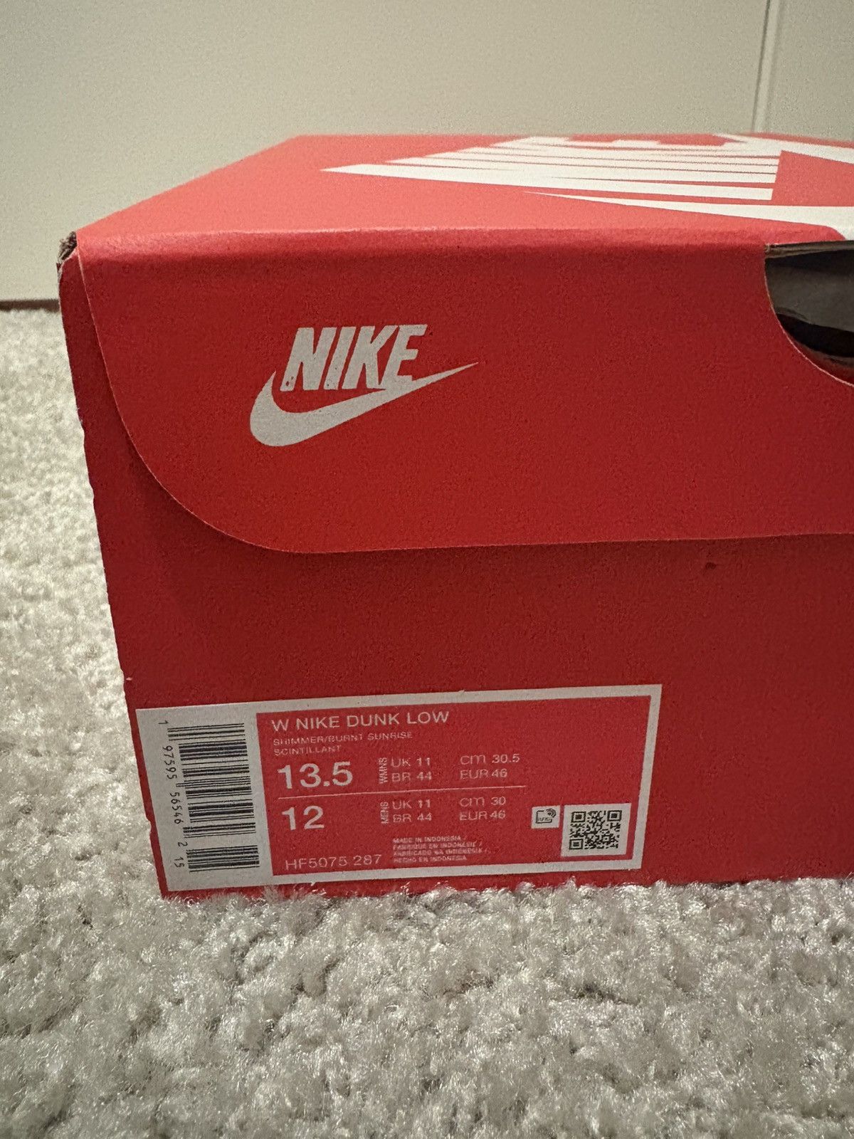 Nike Dunk Low Shimmer Burnt Sunrise Size US 12 / EU 45 - 7 Thumbnail