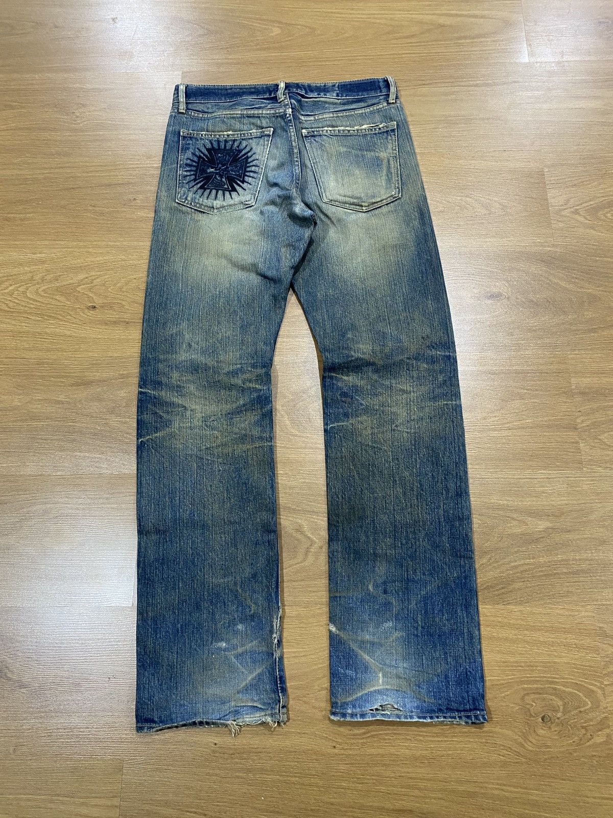 Japanese Brand Black Flame Aging Wash Selvedge Denim Made Japan Size US 30 / EU 46 - 2 Thumbnail