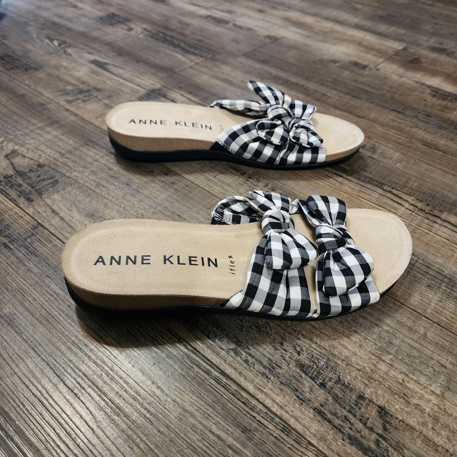 Anne Klein Anne Klein black white plaid sandals shoes womens size 7 SH3 Size US 7 / IT 37 - 3 Thumbnail