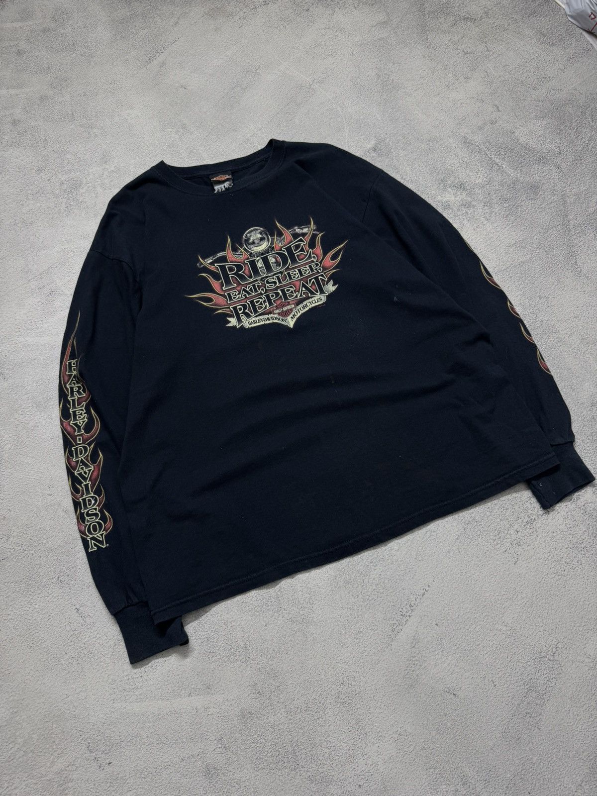 Harley Davidson Vintage FIre 🔥Ride Motorcycle Harley Davidson Long-Sleeve Size US XL / EU 56 / 4 - 1 Thumbnail