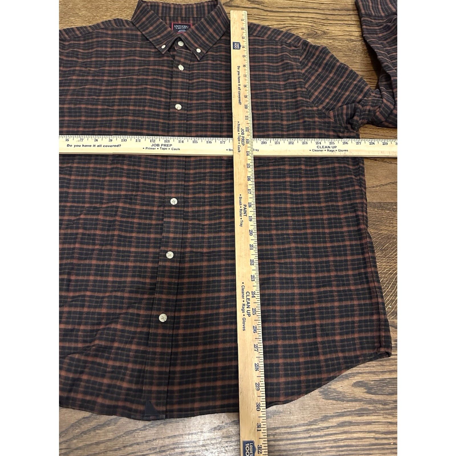 UNTUCKit UNTUCKit Flannel Shirt Mens 3XL Button-Up Long Sleeve Plaid Multicolor Black Rust Casual Travel Size US XXL / EU 58 / 5 - 6 Thumbnail