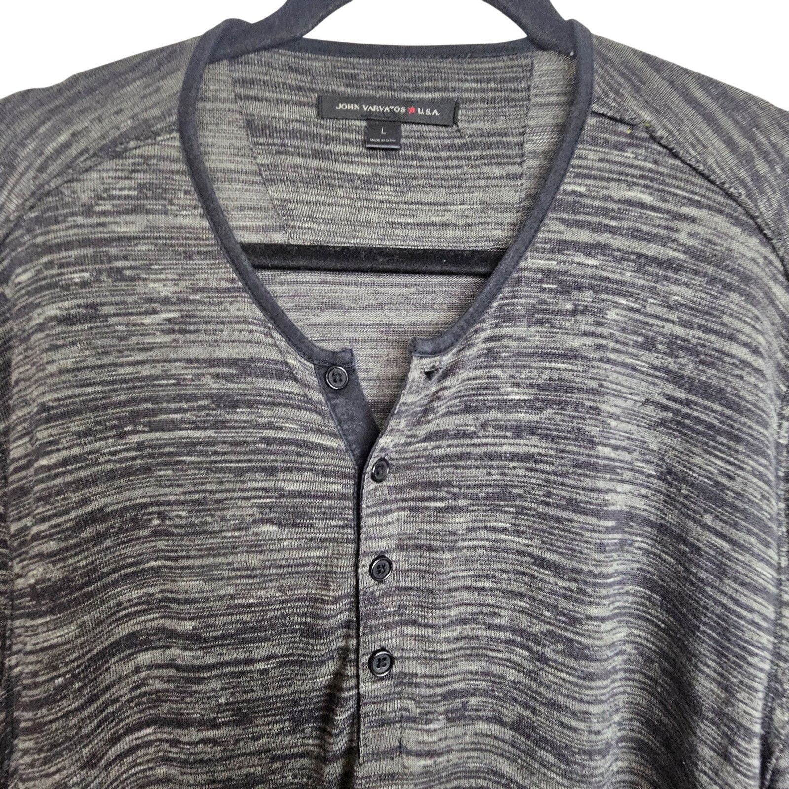 John Varvatos John Varvatos Mens Henley Shirt Sz L Grunge Rocker Concert Size US L / EU 52-54 / 3 - 2 Thumbnail