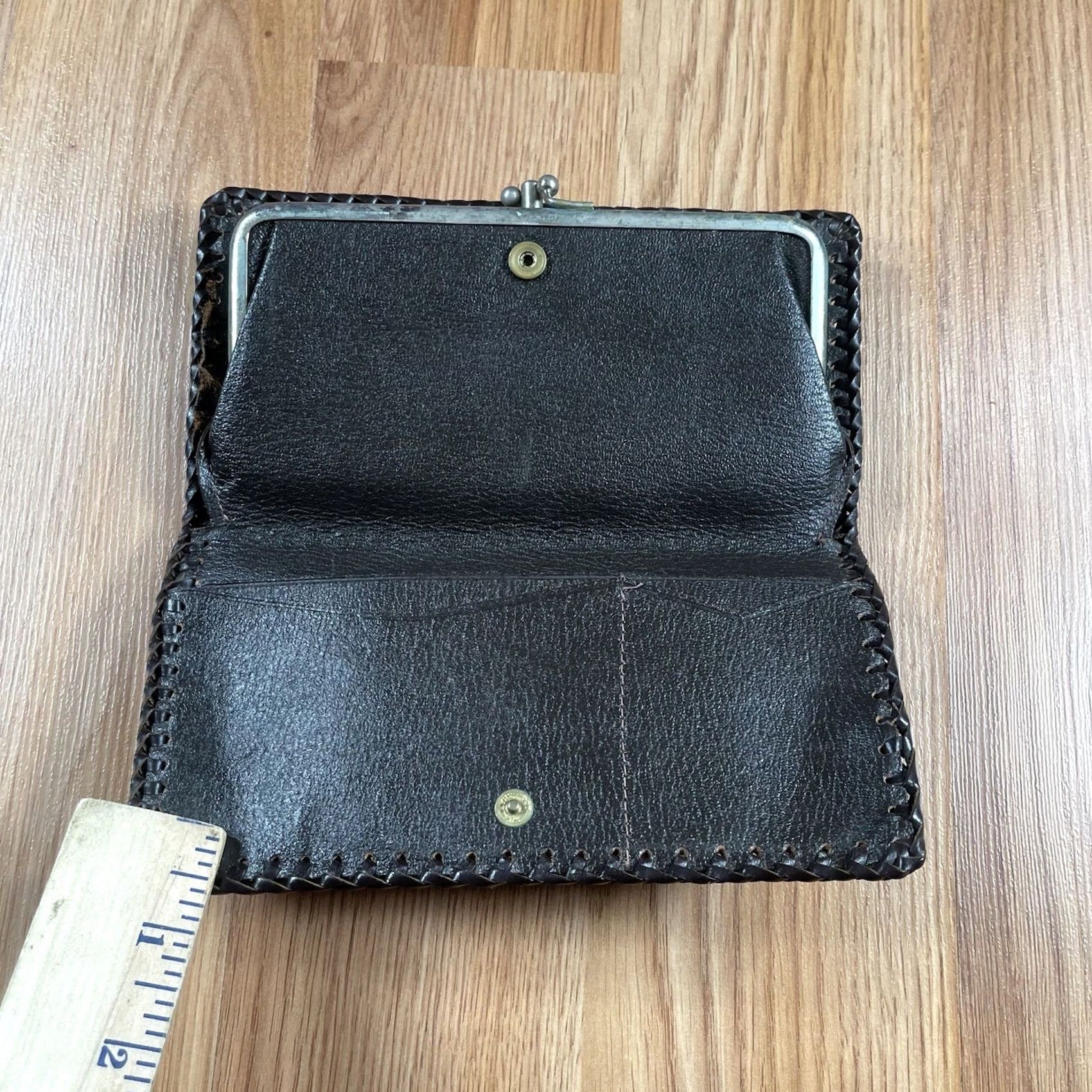 Vintage VINTAGE Unbranded Brown Leather Credit Card Bifold Long Wallet Women Solid 7.5 in 3.5 in Wallet Mens Girls Size ONE SIZE - 6 Thumbnail