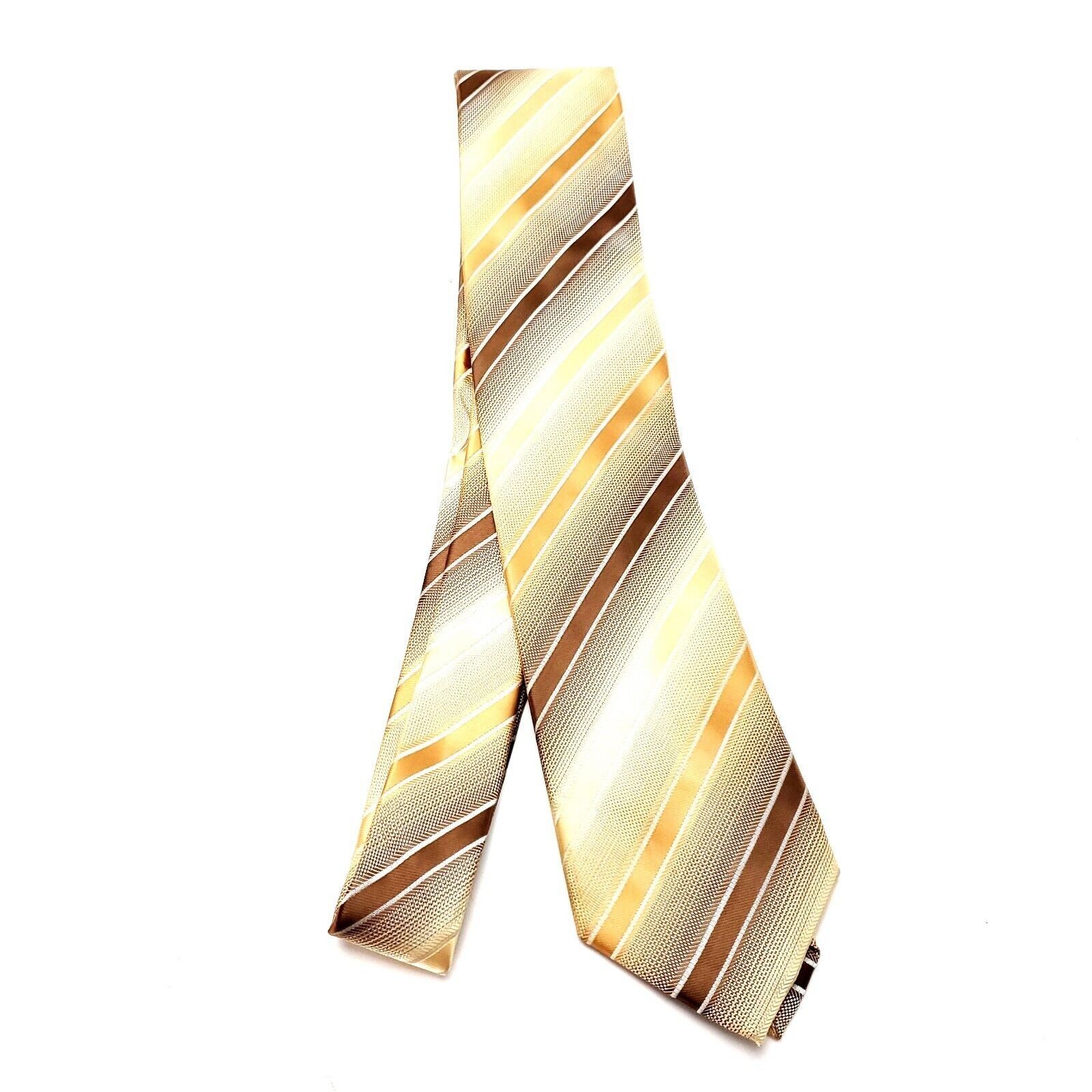 John Ashford John Ashford Beige Polyester Tie Woven Regimental Striped Size ONE SIZE - 6 Thumbnail