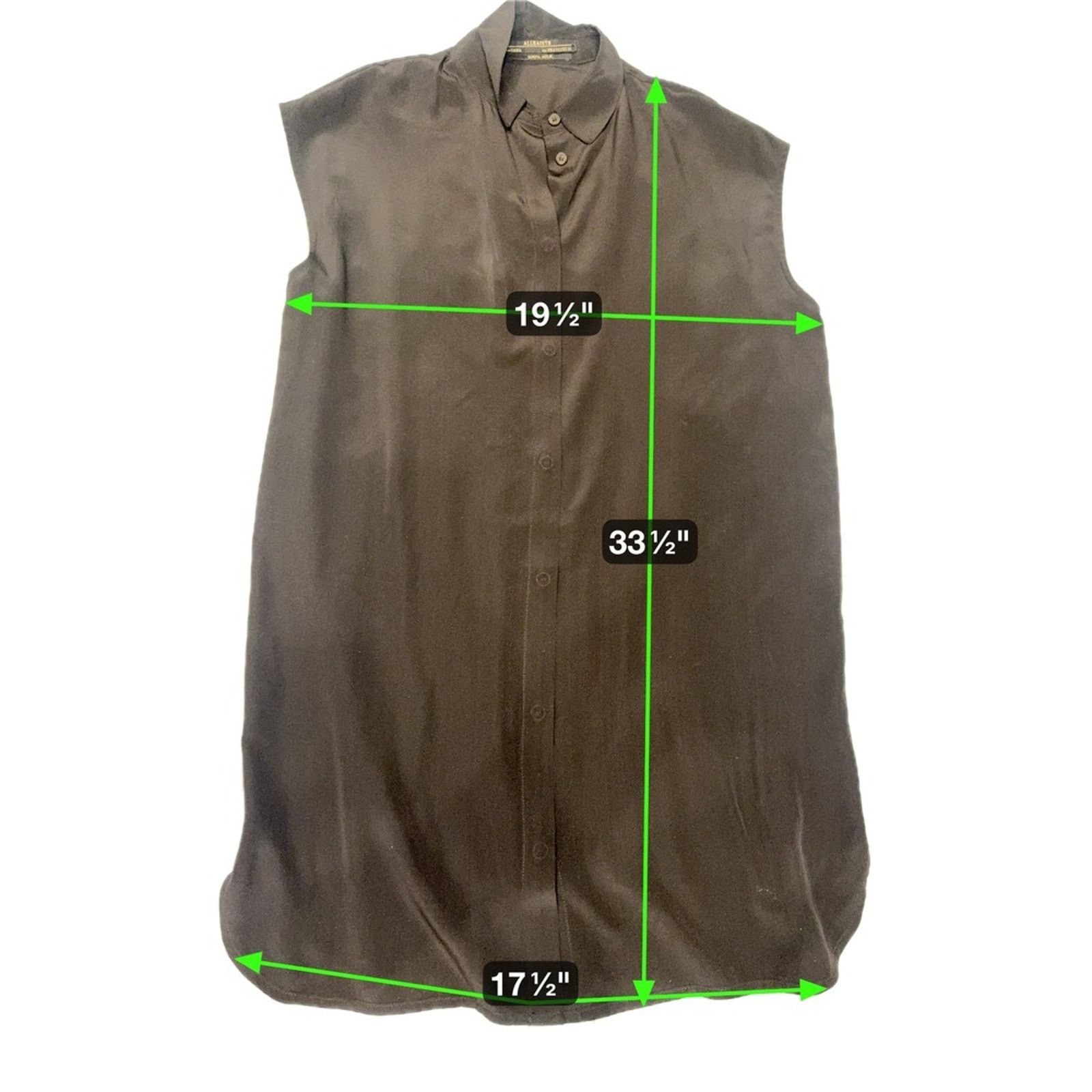 Allsaints AllSaints Silk Button Down Dress Shirt Womens US 2 Black Size XS / US 0-2 / IT 36-38 - 4 Thumbnail