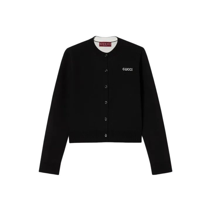 Gucci Gucci Black Wool Blend Long Sleeve Knit Top Size S / US 4 / IT 40 - 1 Thumbnail