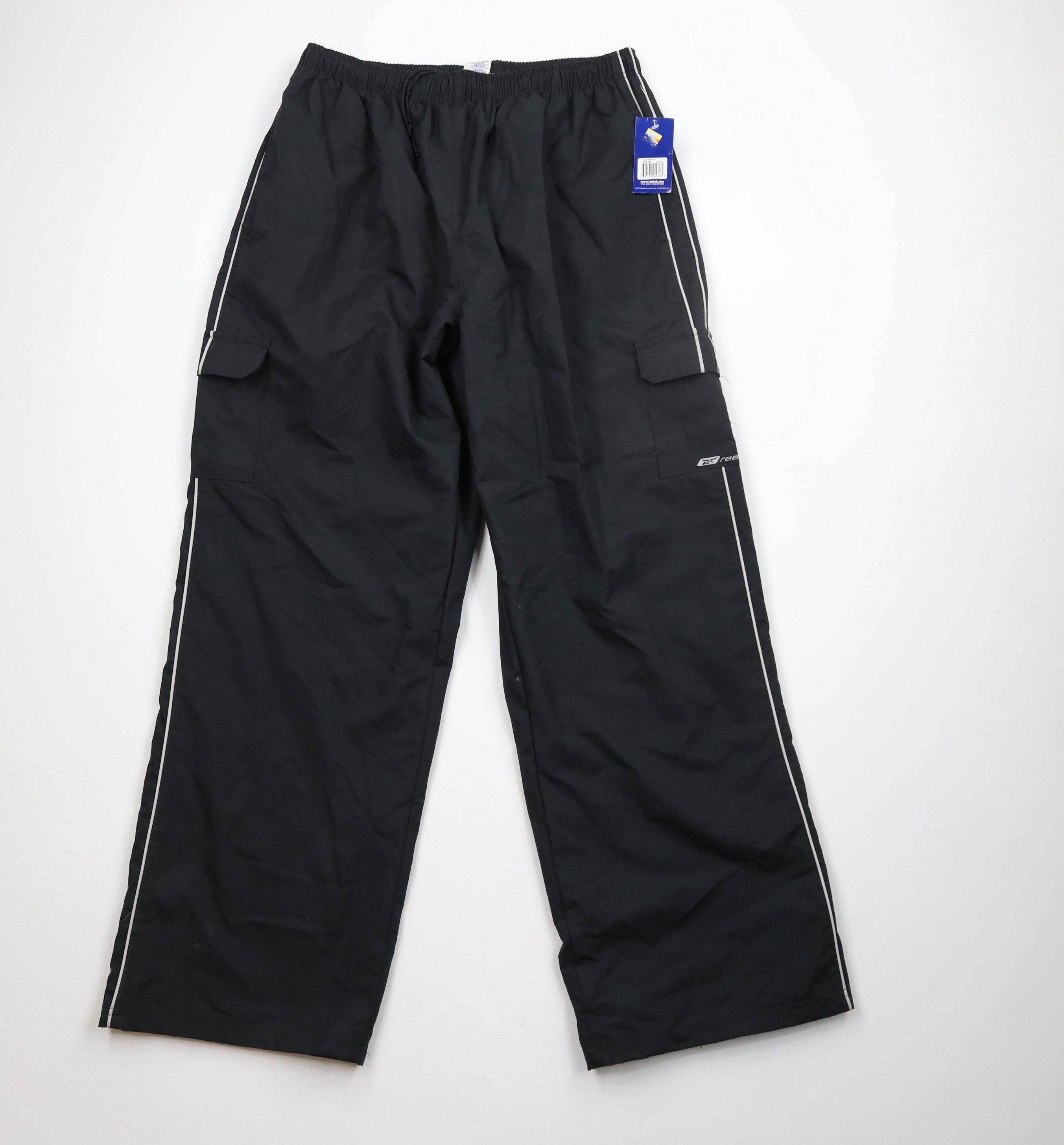 Reebok × Vintage Deadstock Vintage Y2K 2000 Reebok Wide Leg Cargo Pants Black Size US 38 / EU 54 - 1 Thumbnail