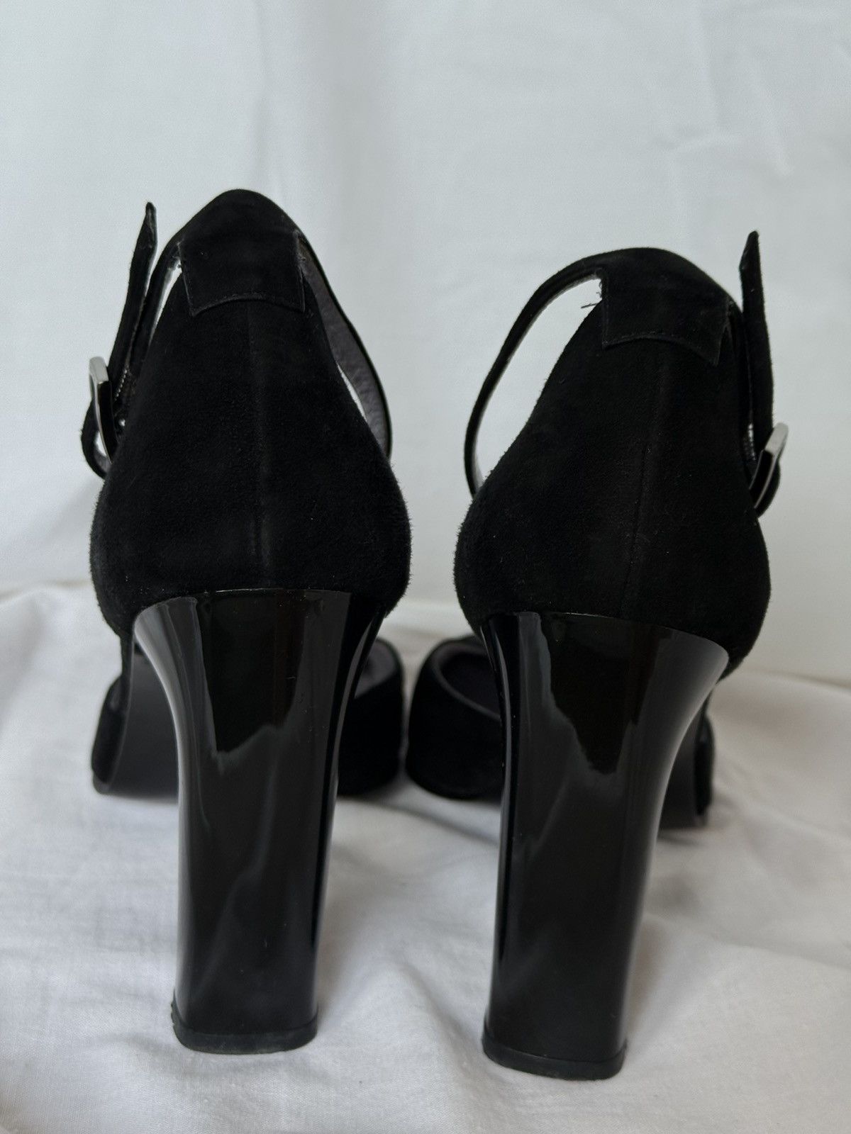 Gucci Gucci Suede Black Mary Jane Squared Toe Heels Size US 8.5 / IT 38.5 - 7 Thumbnail