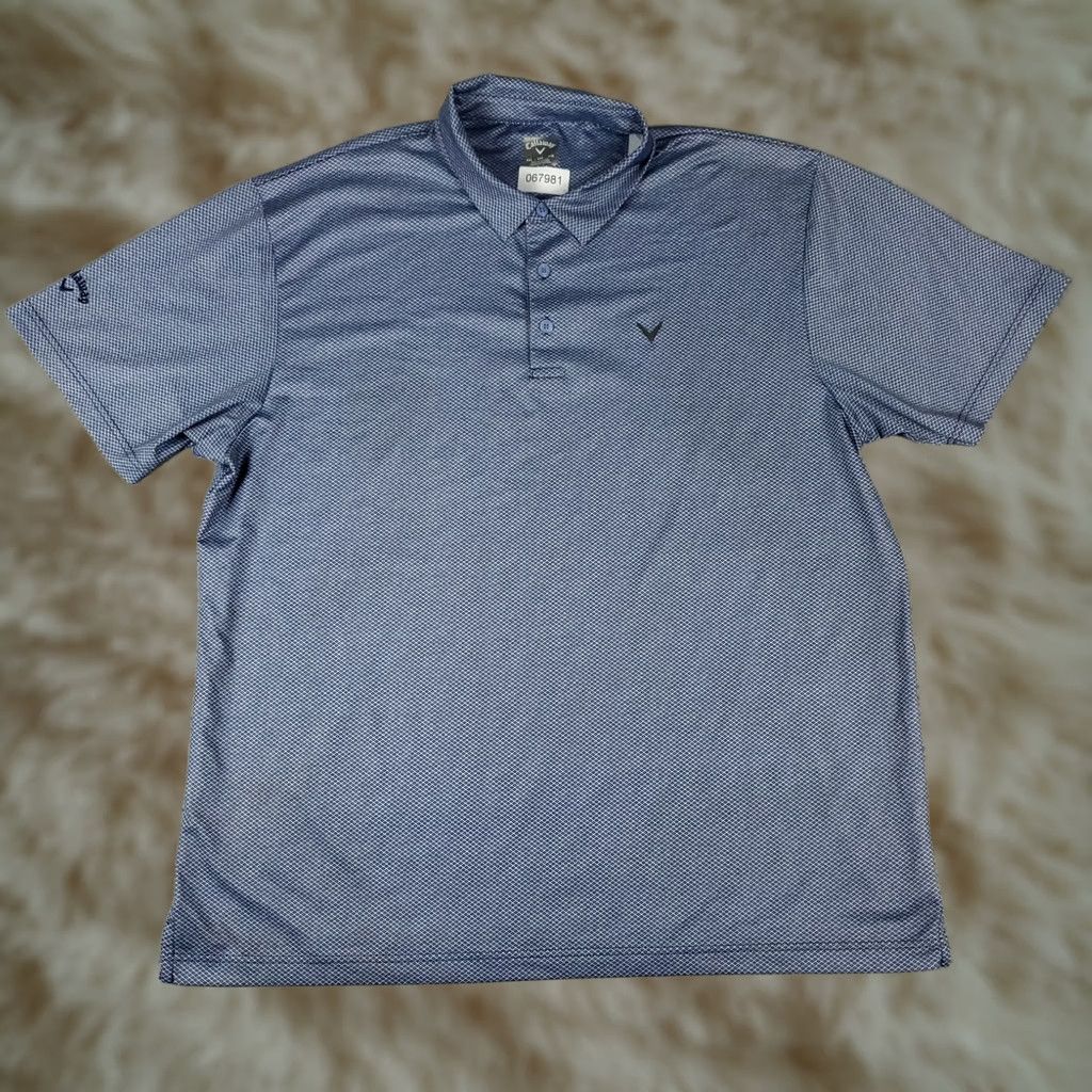 Callaway Callaway Polo Shirt Mens 2XL Blue Geometric Opti Dri Fit Short Sleeve Polo Shirt Mens Blue Geometric Pattern 2XL Modern Preppy Sports Mens Size US XXL / EU 58 / 5 - 1 Thumbnail