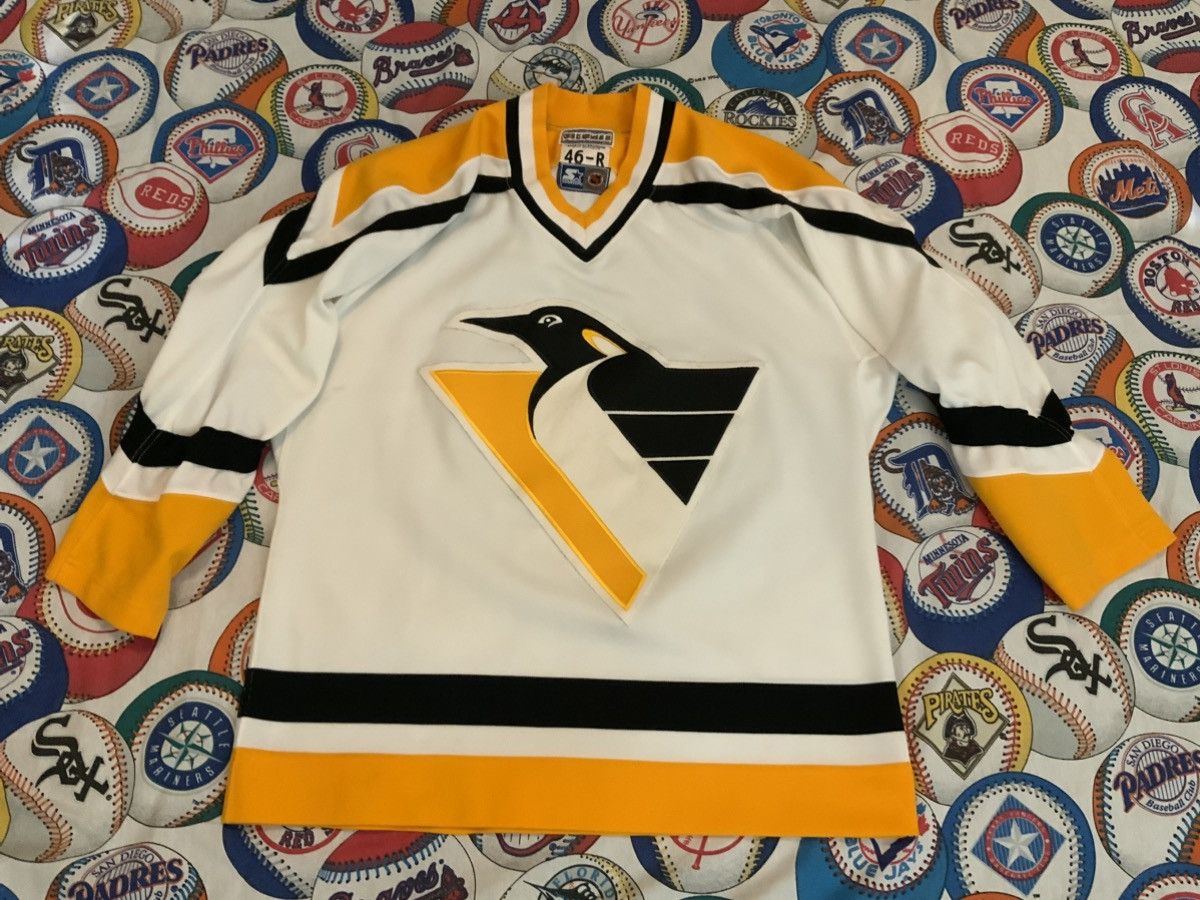 Starter Vtg Pittsburgh Penguins CCM Center Ice Jersey Robo Sz 46R Size US L / EU 52-54 / 3 - 1 Thumbnail