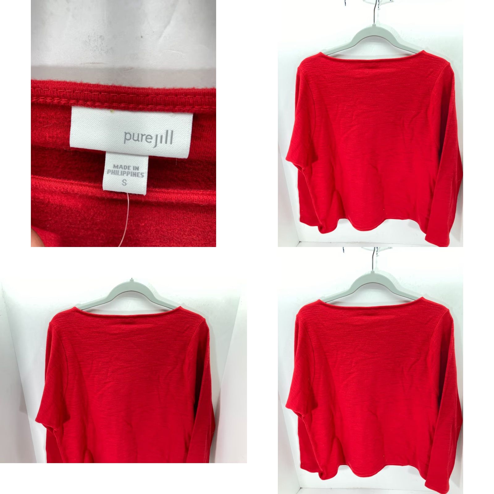 J. Jill J. Jill Womens S Red Tunic Pullover Sweater Top Boat Neck Long Sleeve NWT Size S / US 4 / IT 40 - 8 Thumbnail
