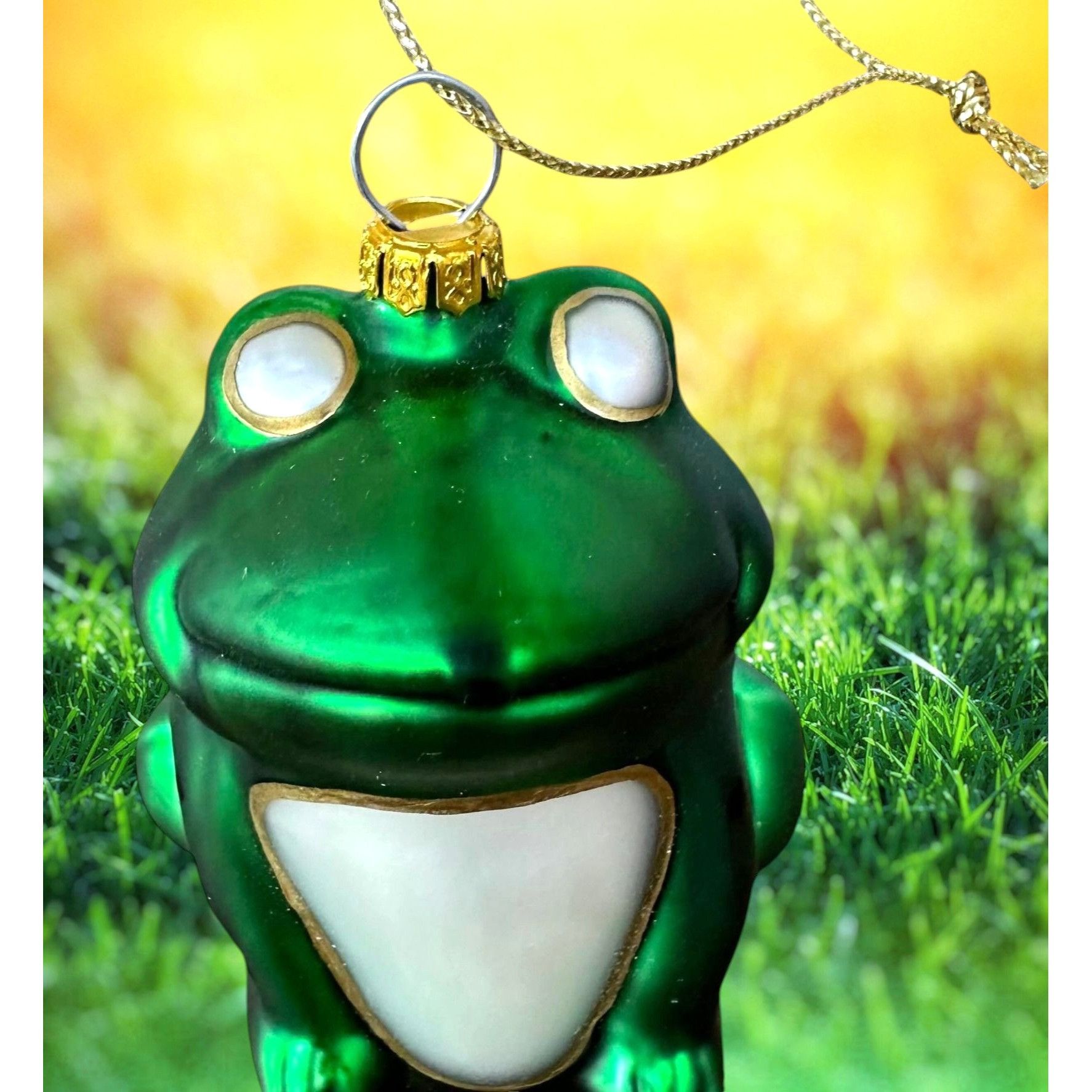 Vintage VTG Frog Ornament Glass Prince Kermit Christmas Holiday Birt Size ONE SIZE - 2 Thumbnail